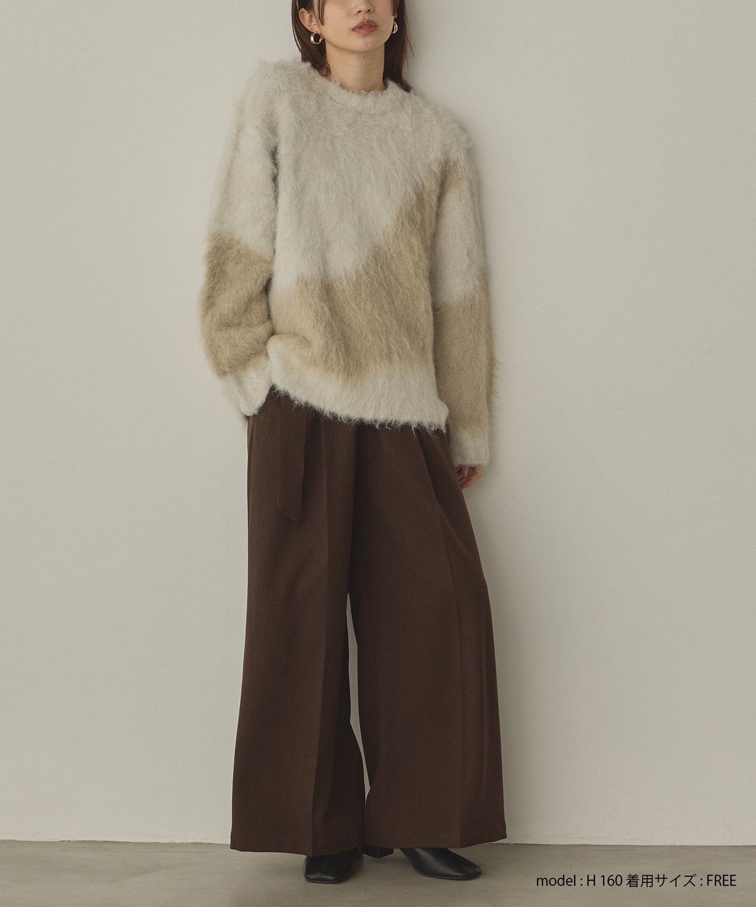 【WEB限定/別注】【新色追加】ニュアンス柄ブロッキングニット