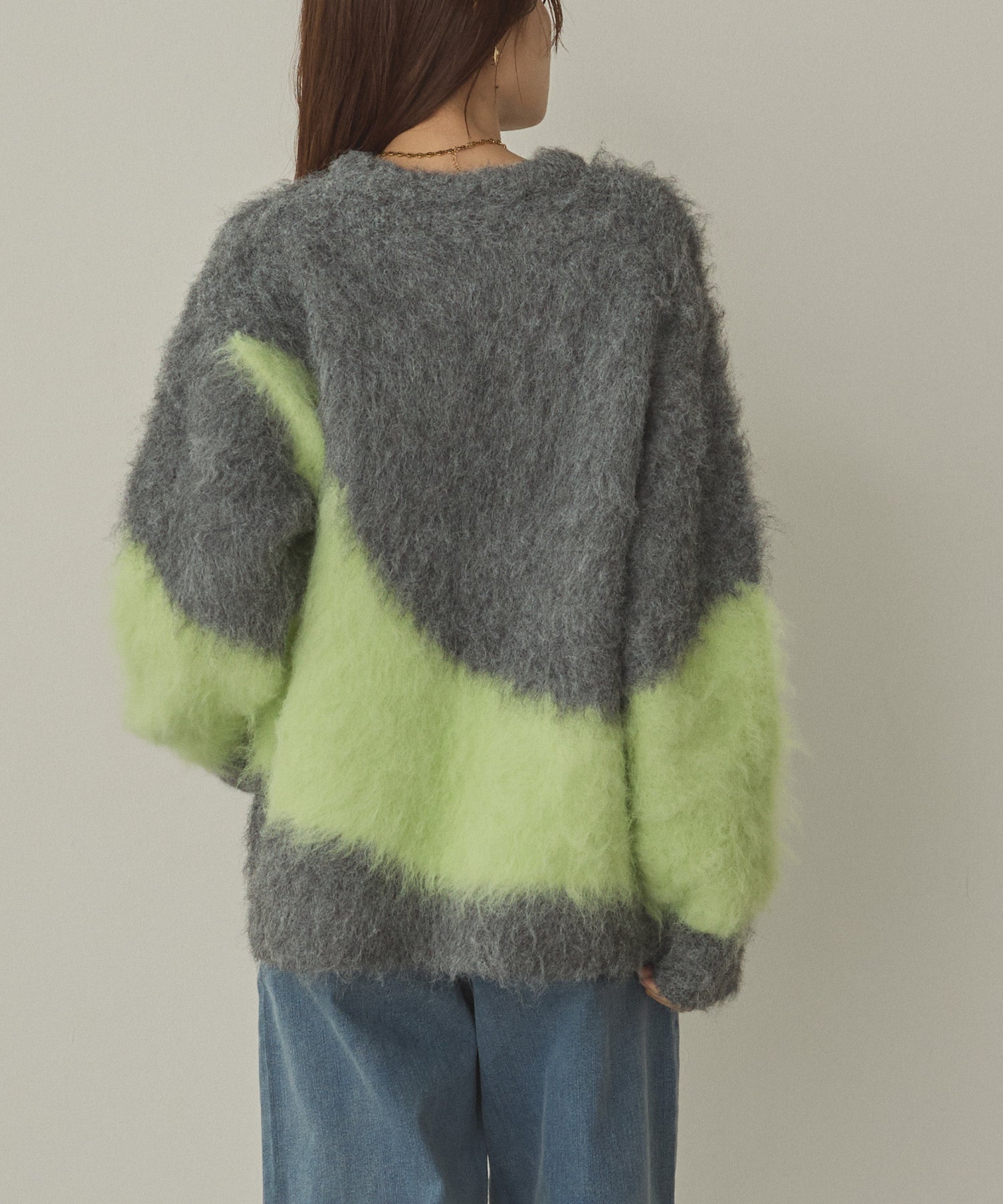 【WEB限定/別注】【新色追加】ニュアンス柄ブロッキングニット