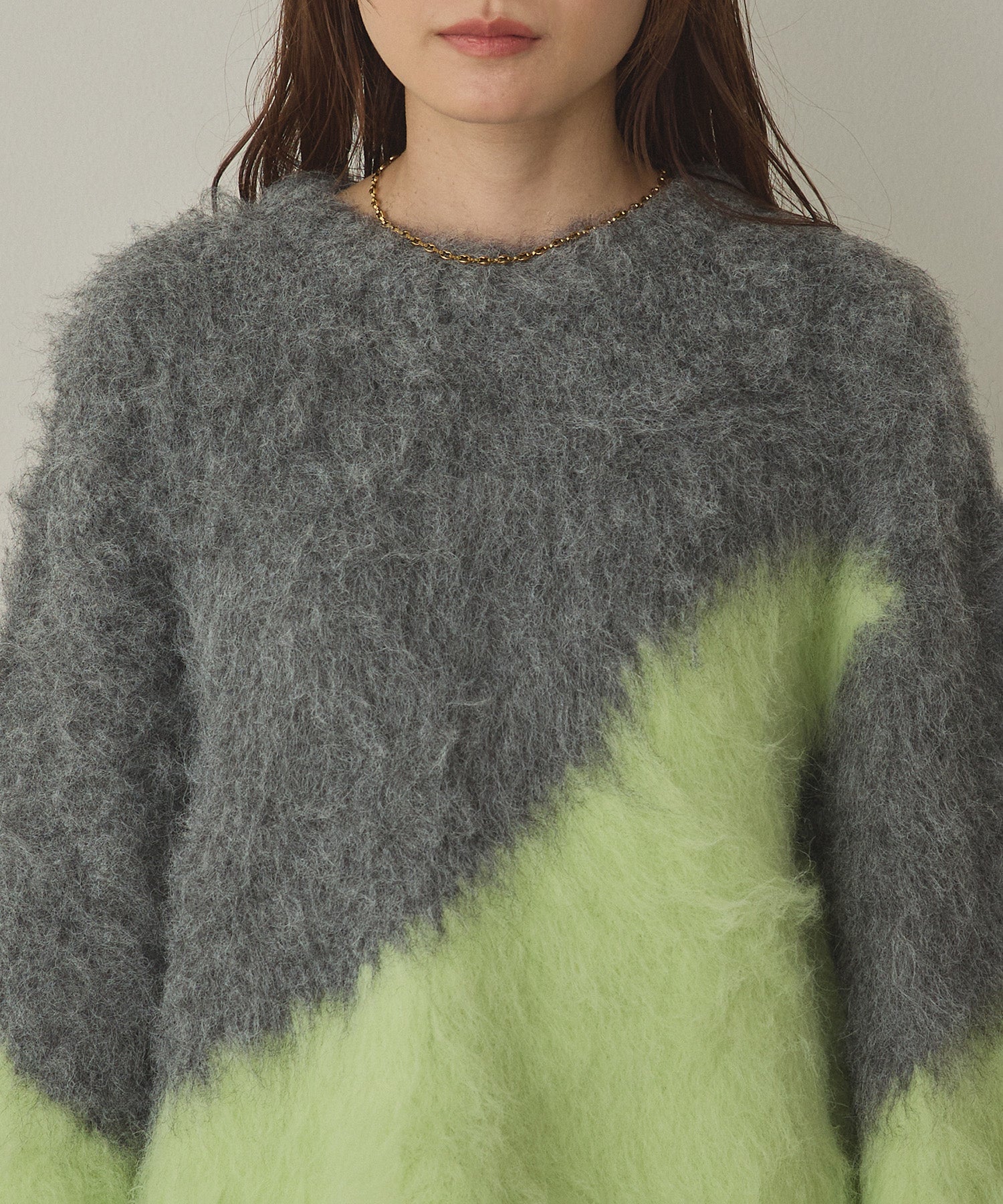 【WEB限定/別注】【新色追加】ニュアンス柄ブロッキングニット