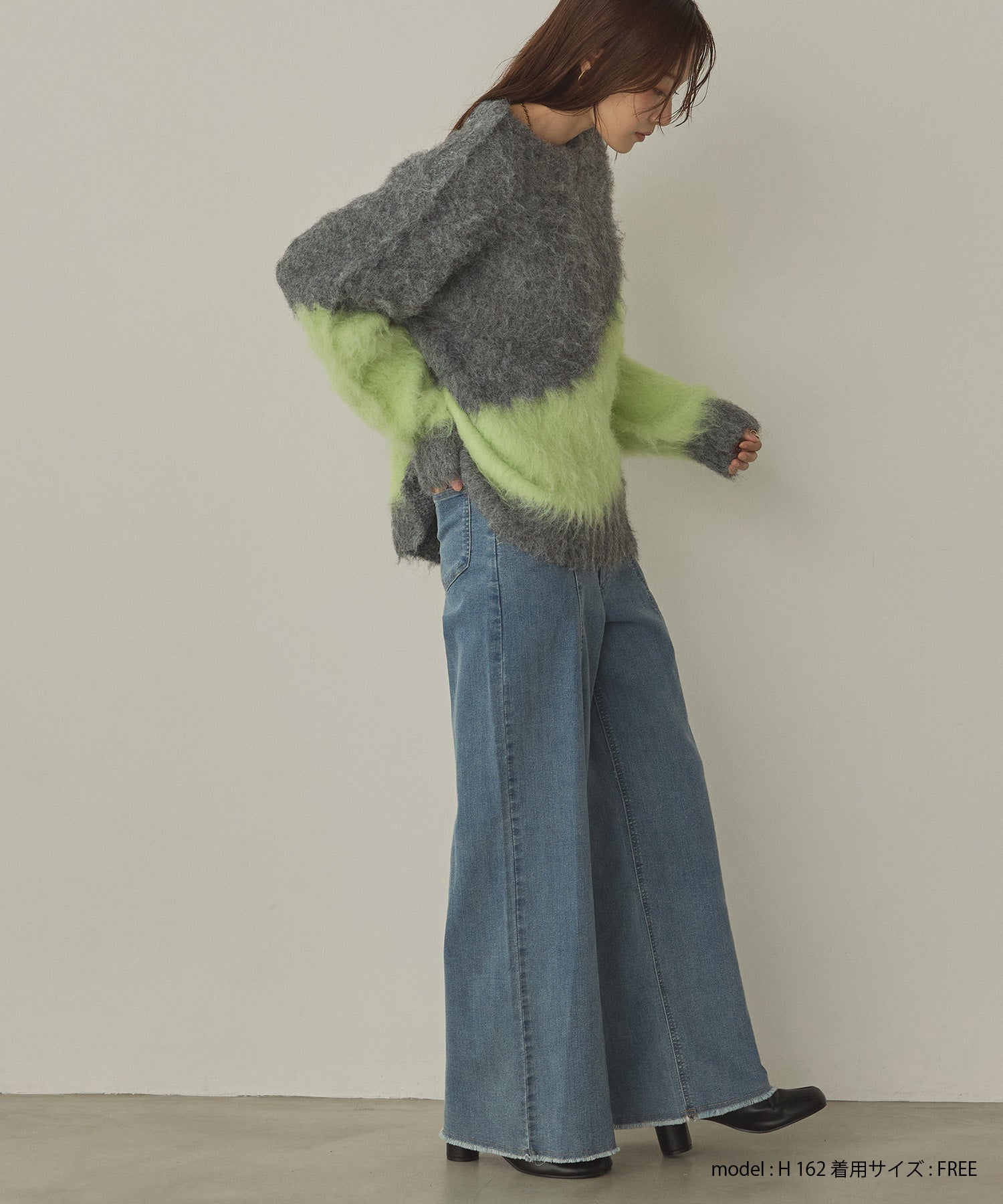 【WEB限定/別注】【新色追加】ニュアンス柄ブロッキングニット