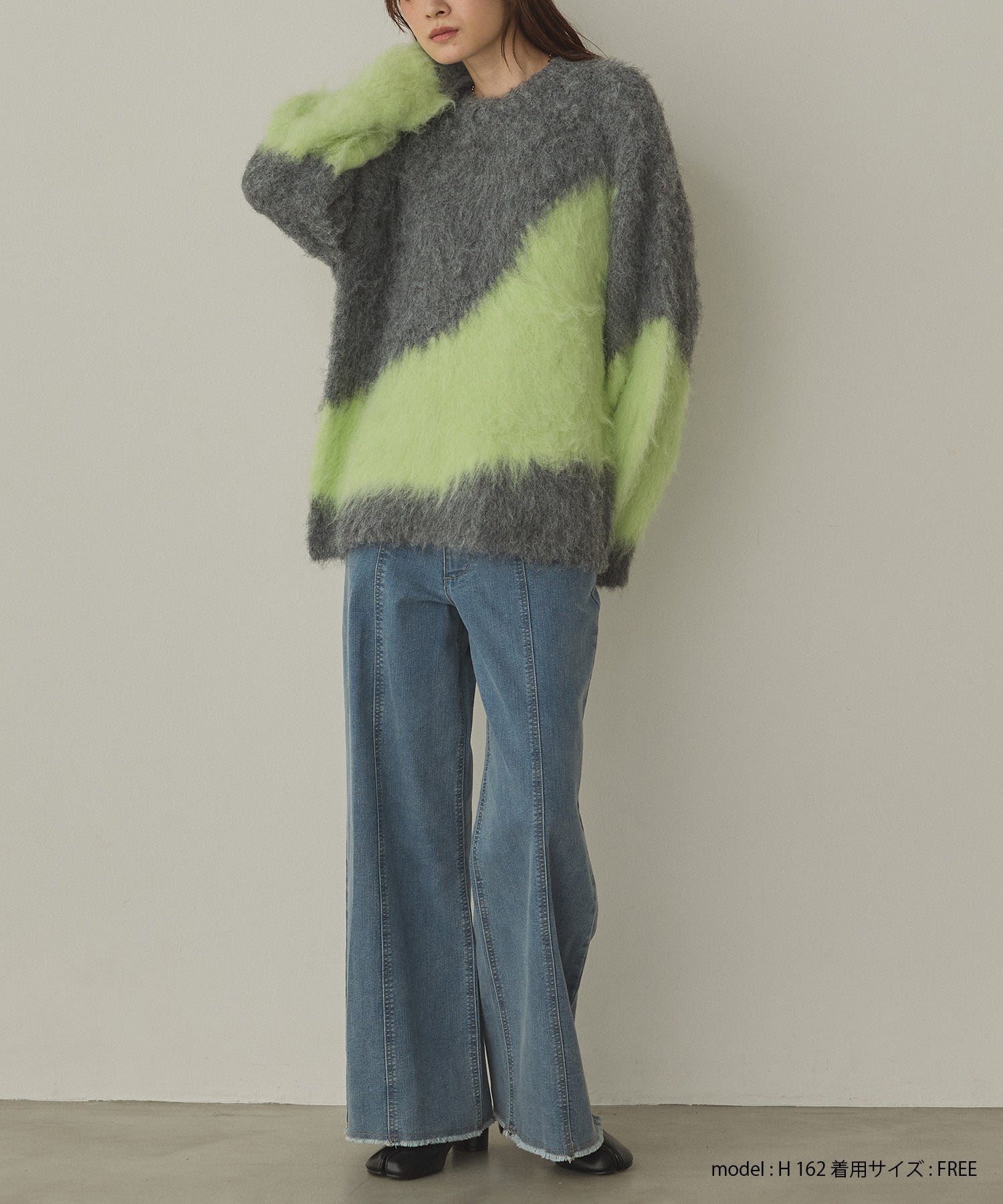 【WEB限定/別注】【新色追加】ニュアンス柄ブロッキングニット