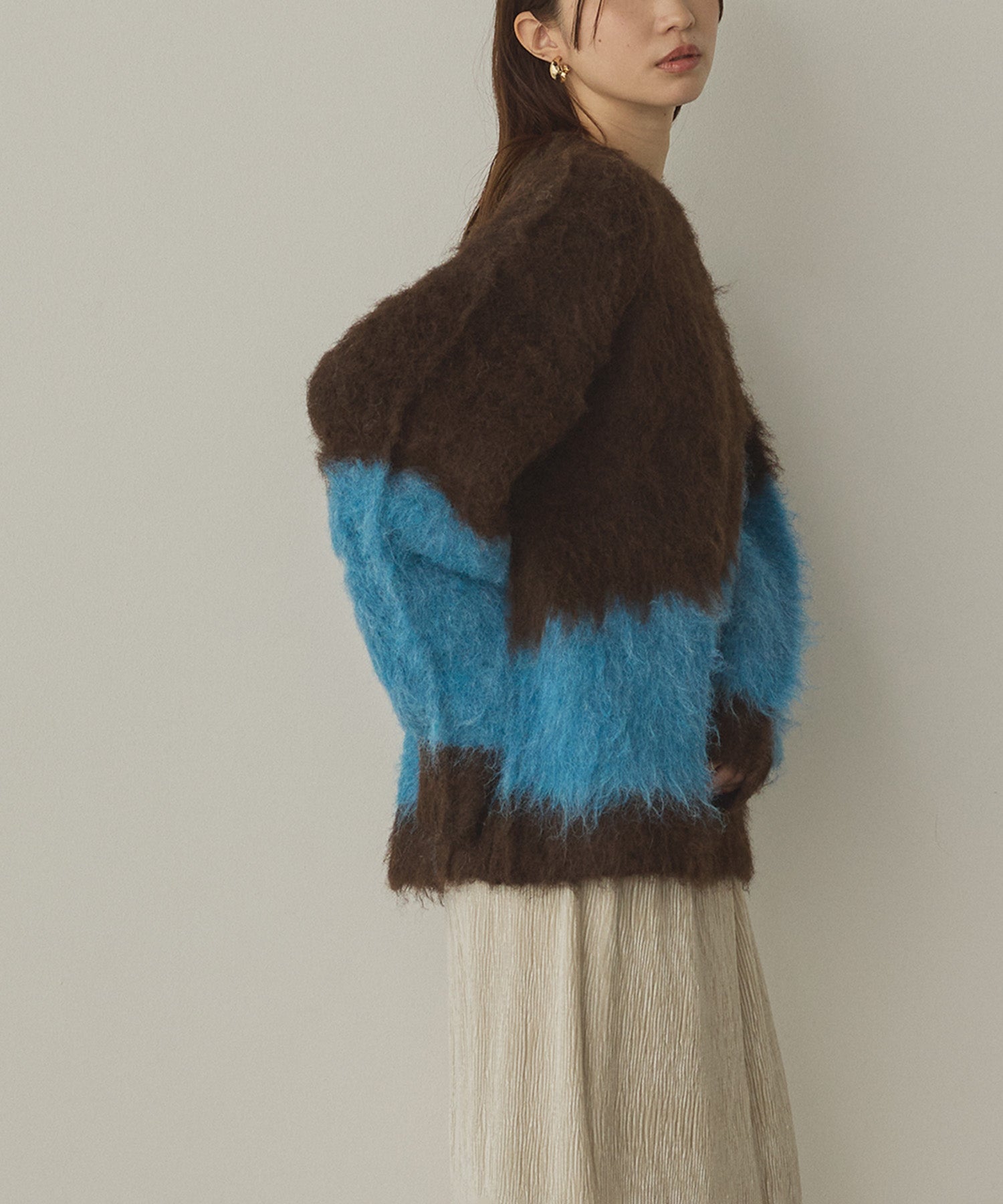 【WEB限定/別注】【新色追加】ニュアンス柄ブロッキングニット