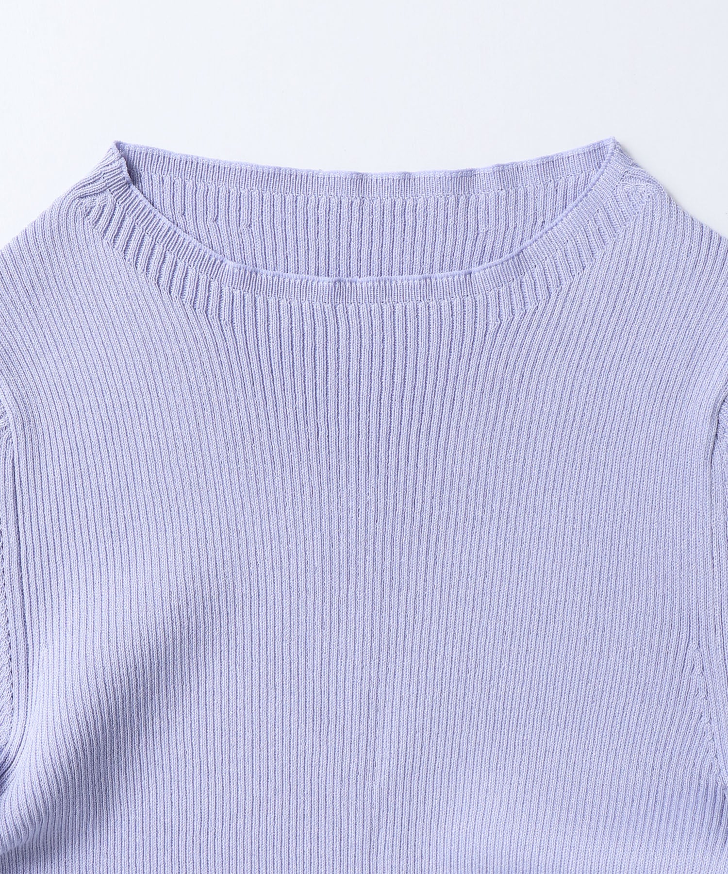 袖シアー 切替リブニット