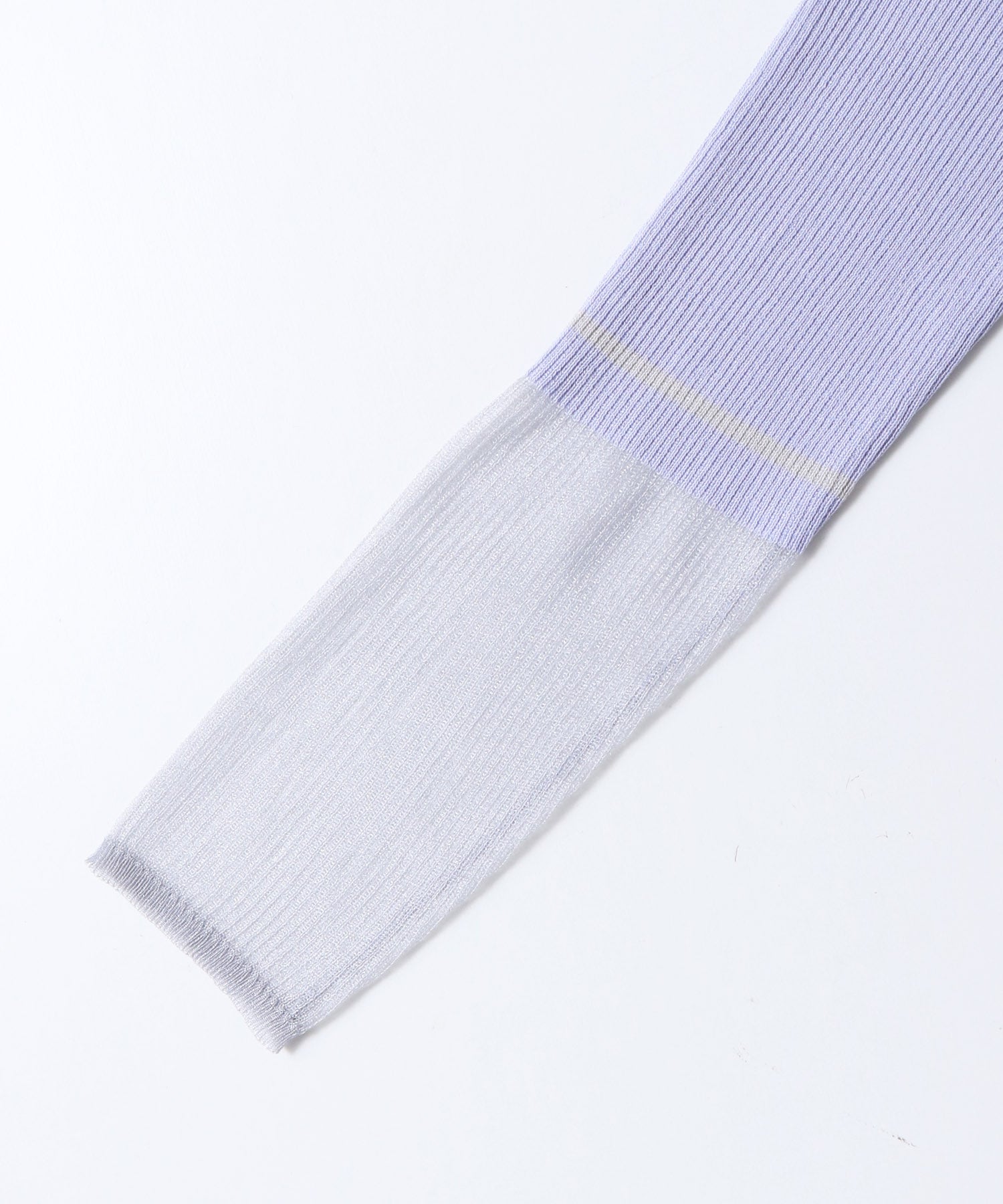 袖シアー 切替リブニット