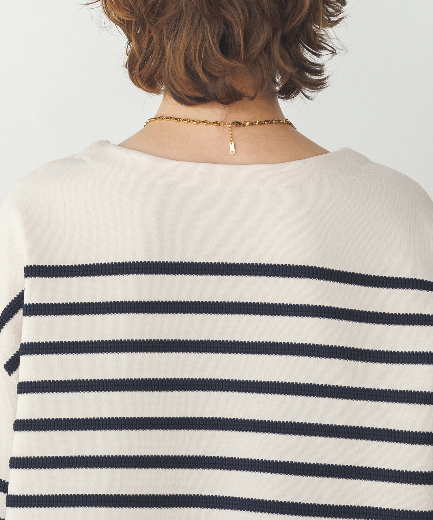 スポンディッシュ 柄編みボーダーニット