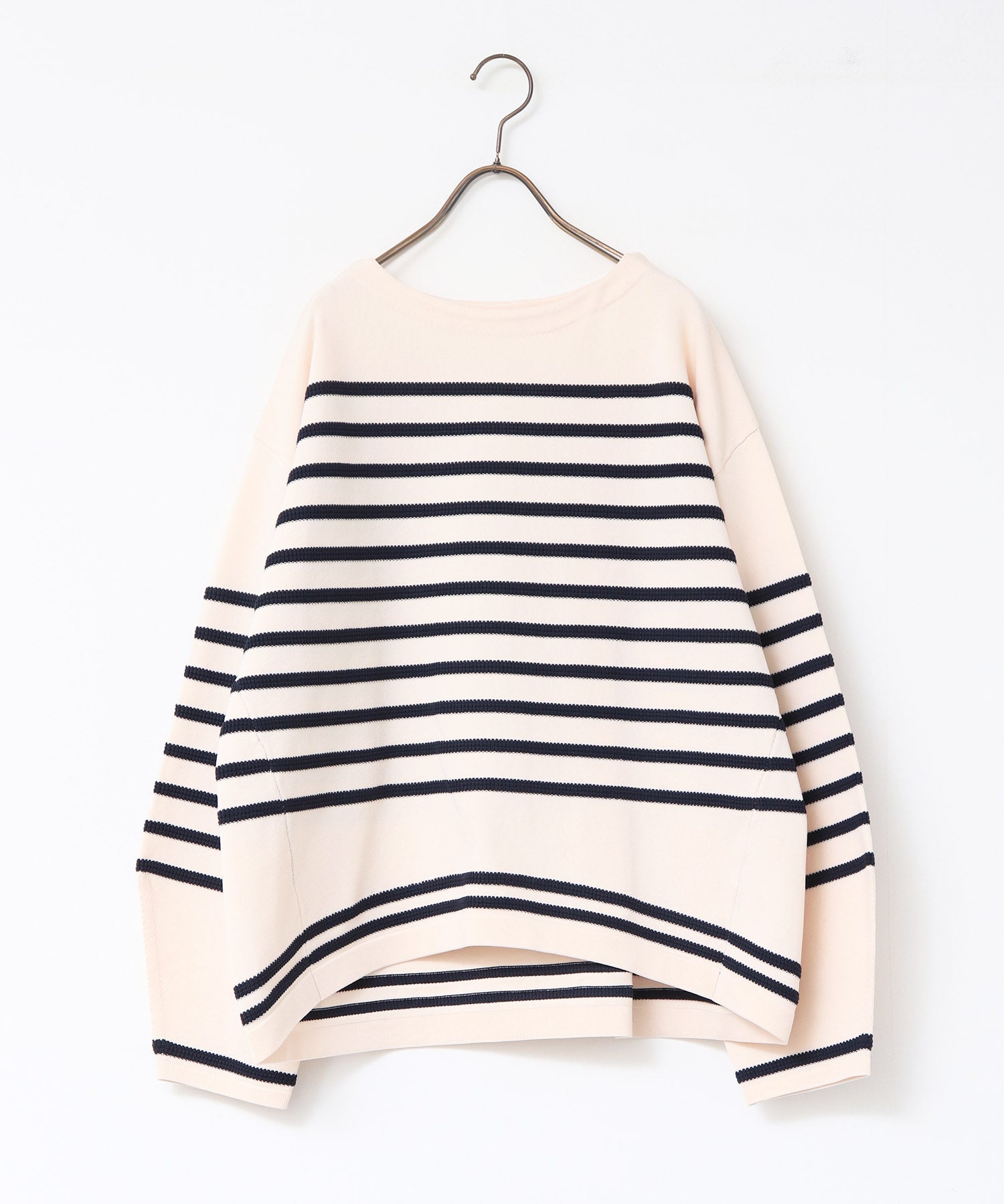 スポンディッシュ 柄編みボーダーニット