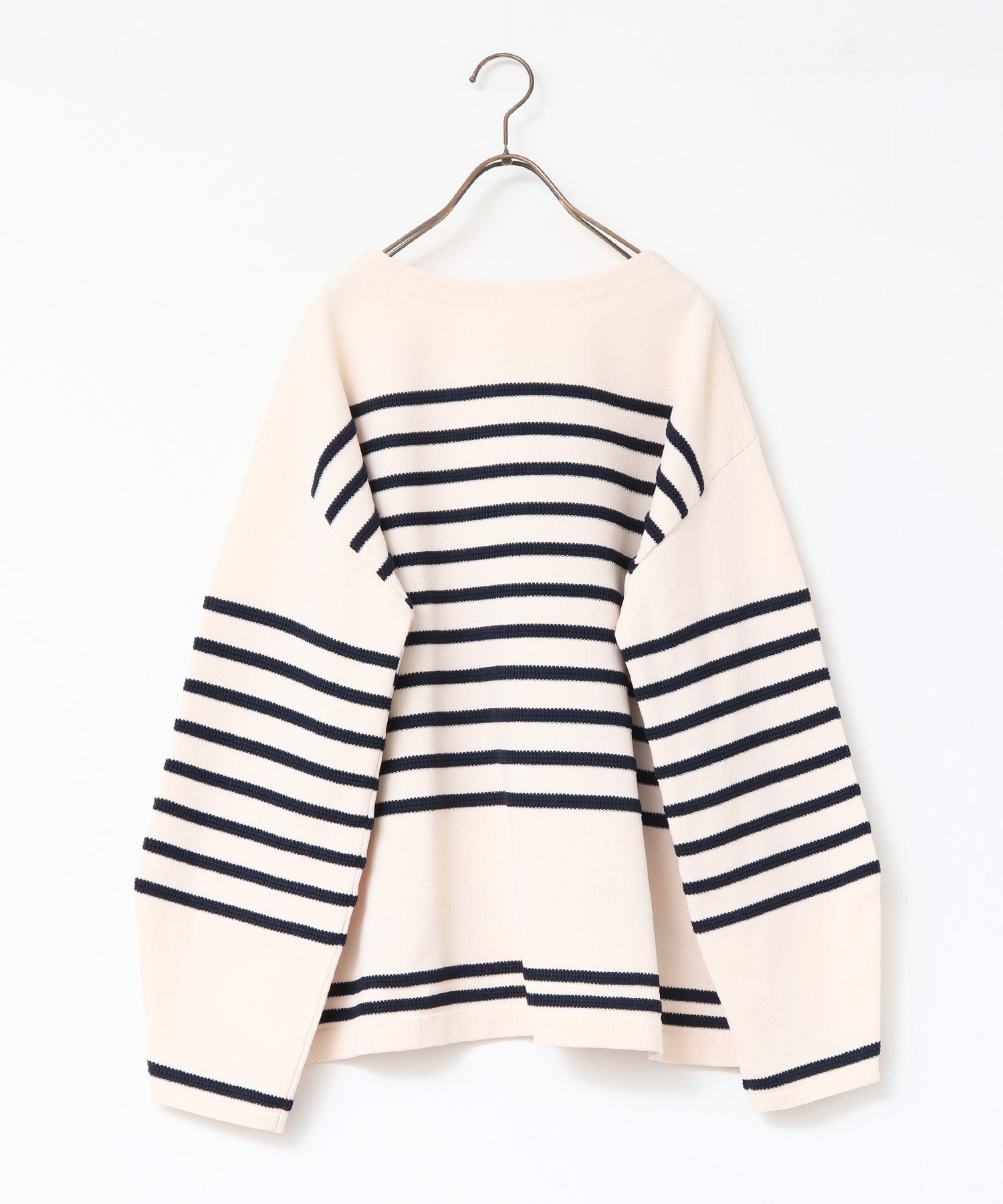 スポンディッシュ 柄編みボーダーニット