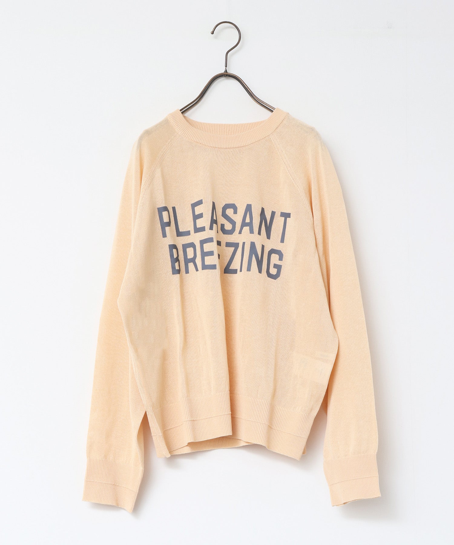 ペーパーライクシアー ロゴプリントニット