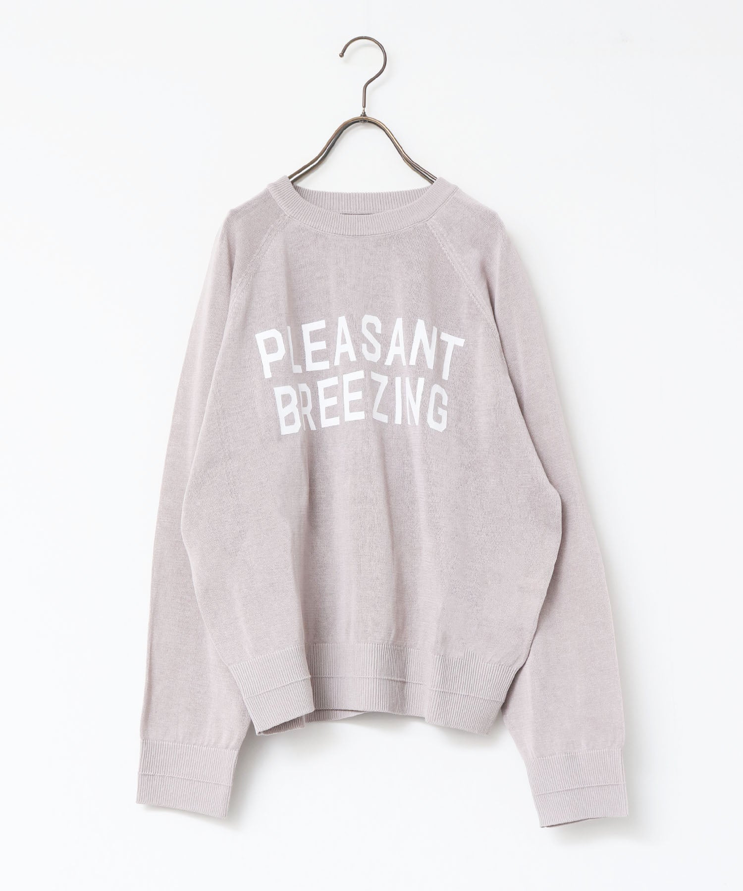 ペーパーライクシアー ロゴプリントニット