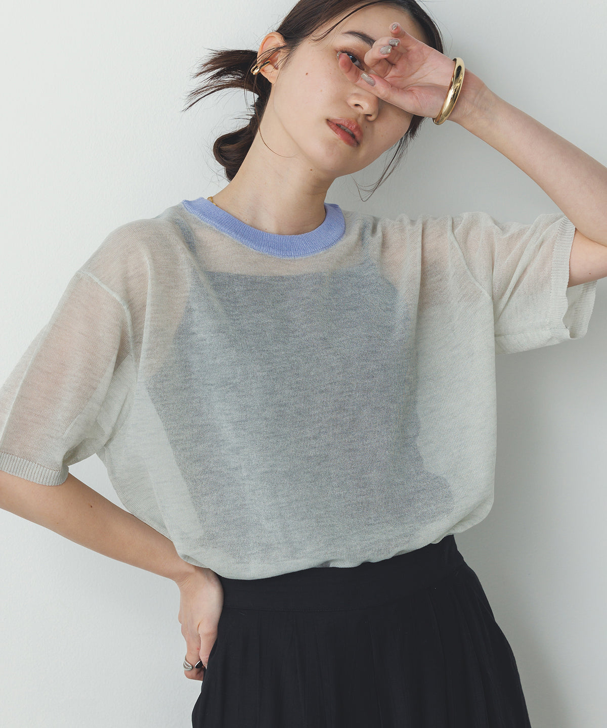 BICOLOR SHEER KNIT