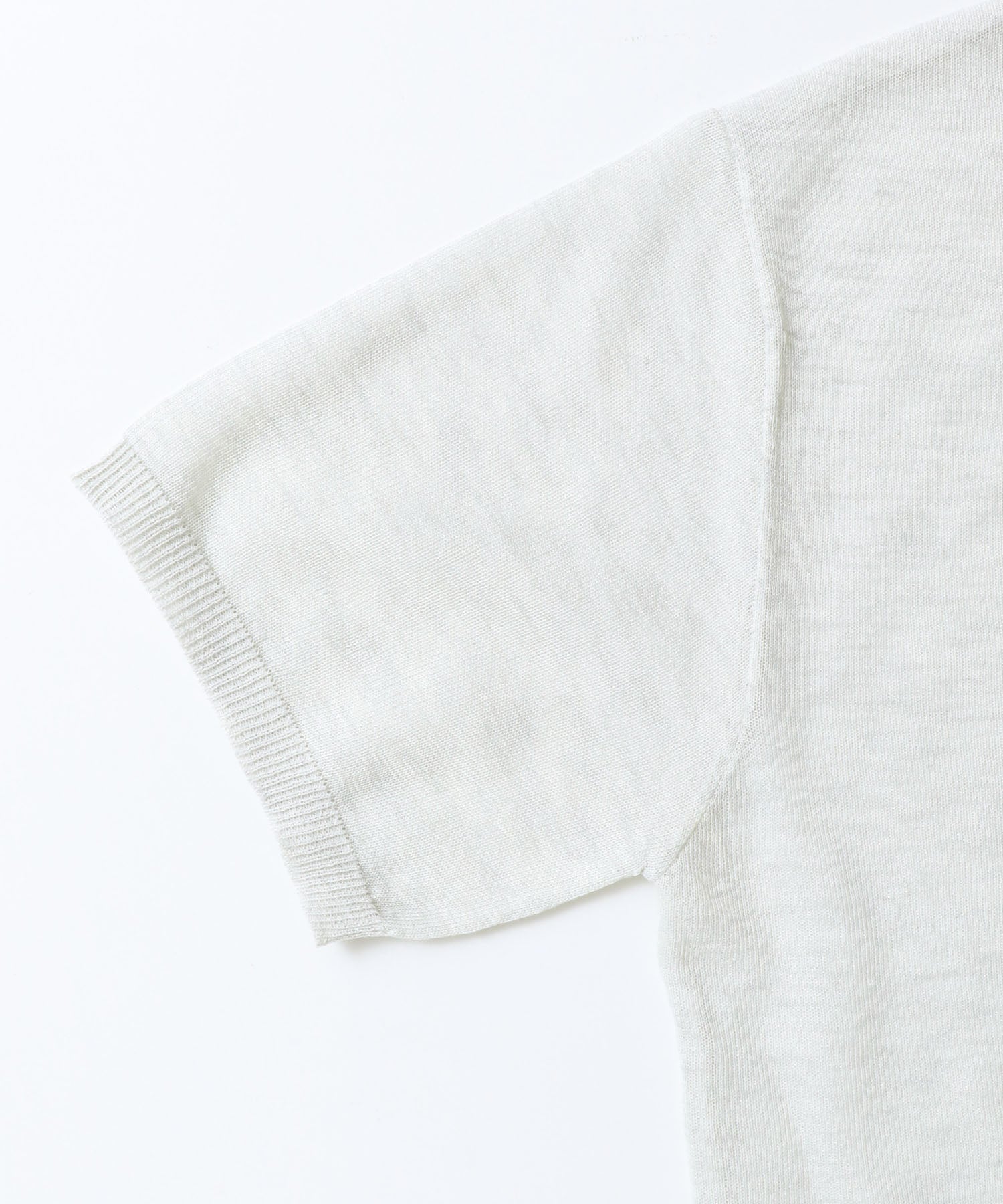 バイカラー シアー半袖ニット