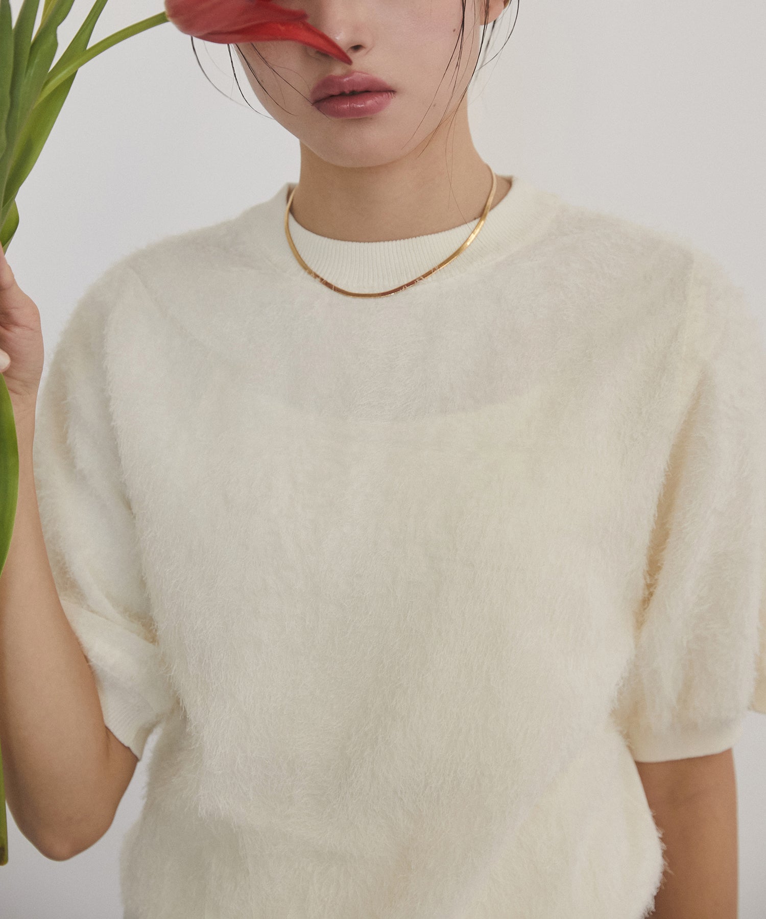 シアージャガード ハーフスリーブニット