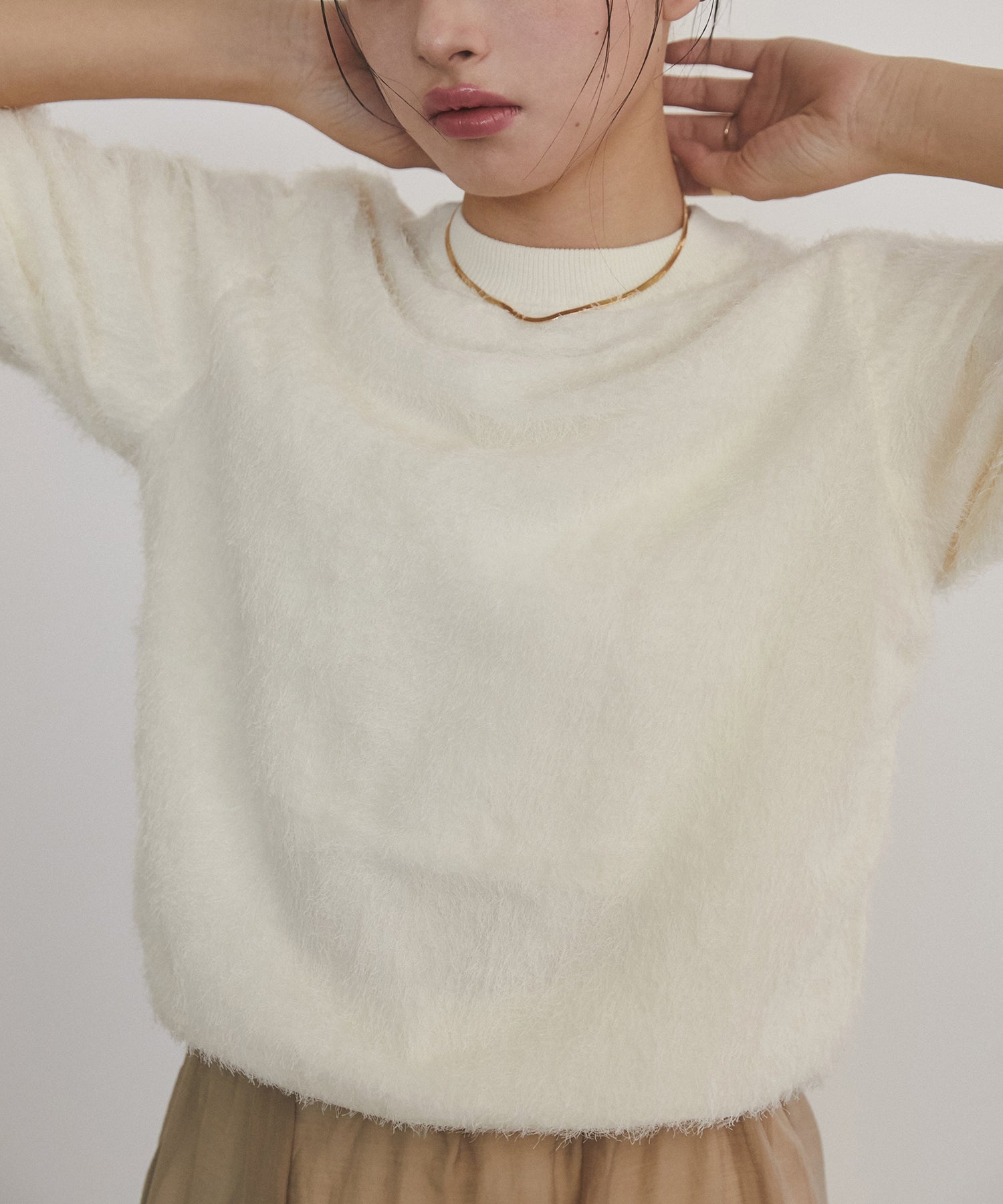 シアージャガード ハーフスリーブニット