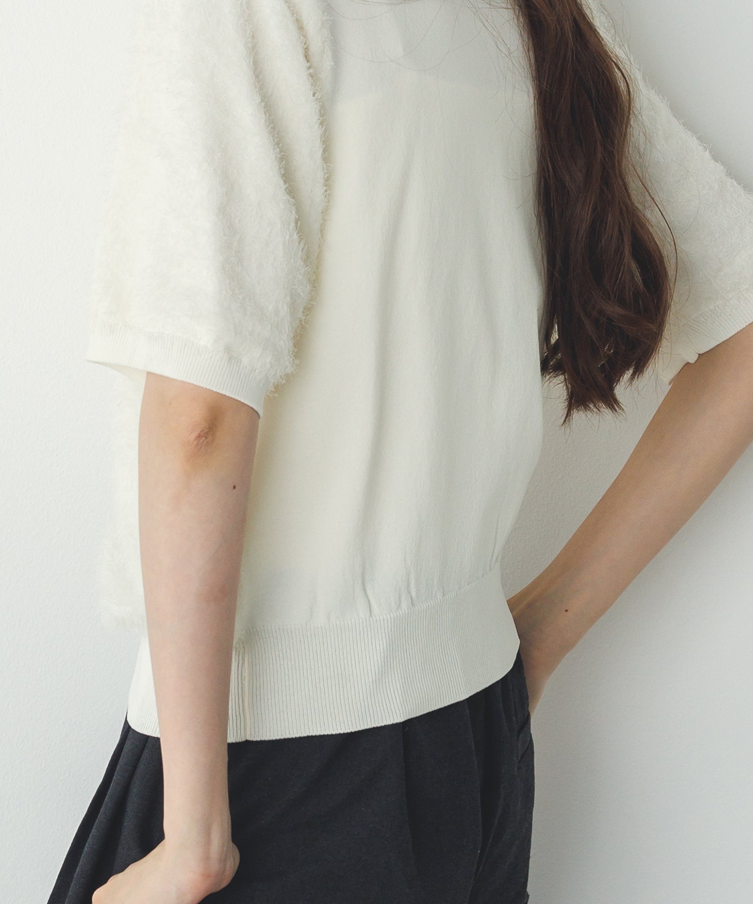 シアージャガード ハーフスリーブニット