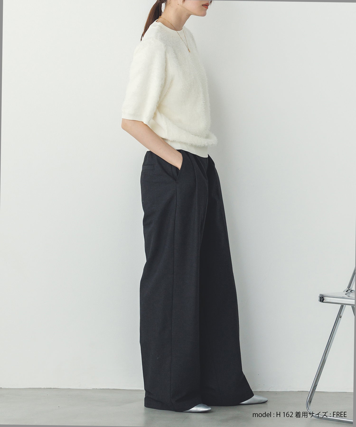 シアージャガード ハーフスリーブニット