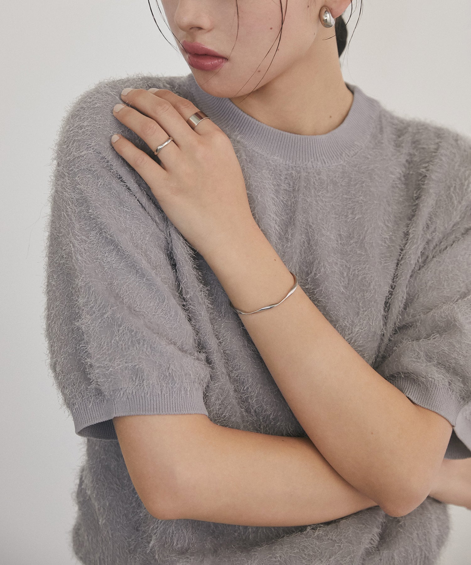 シアージャガード ハーフスリーブニット