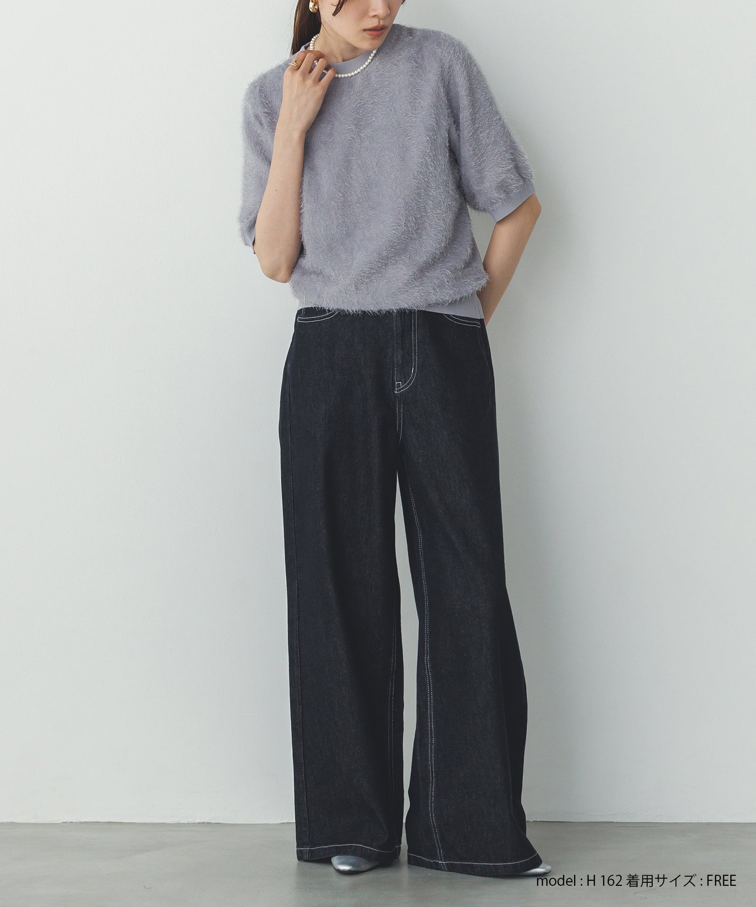 シアージャガード ハーフスリーブニット