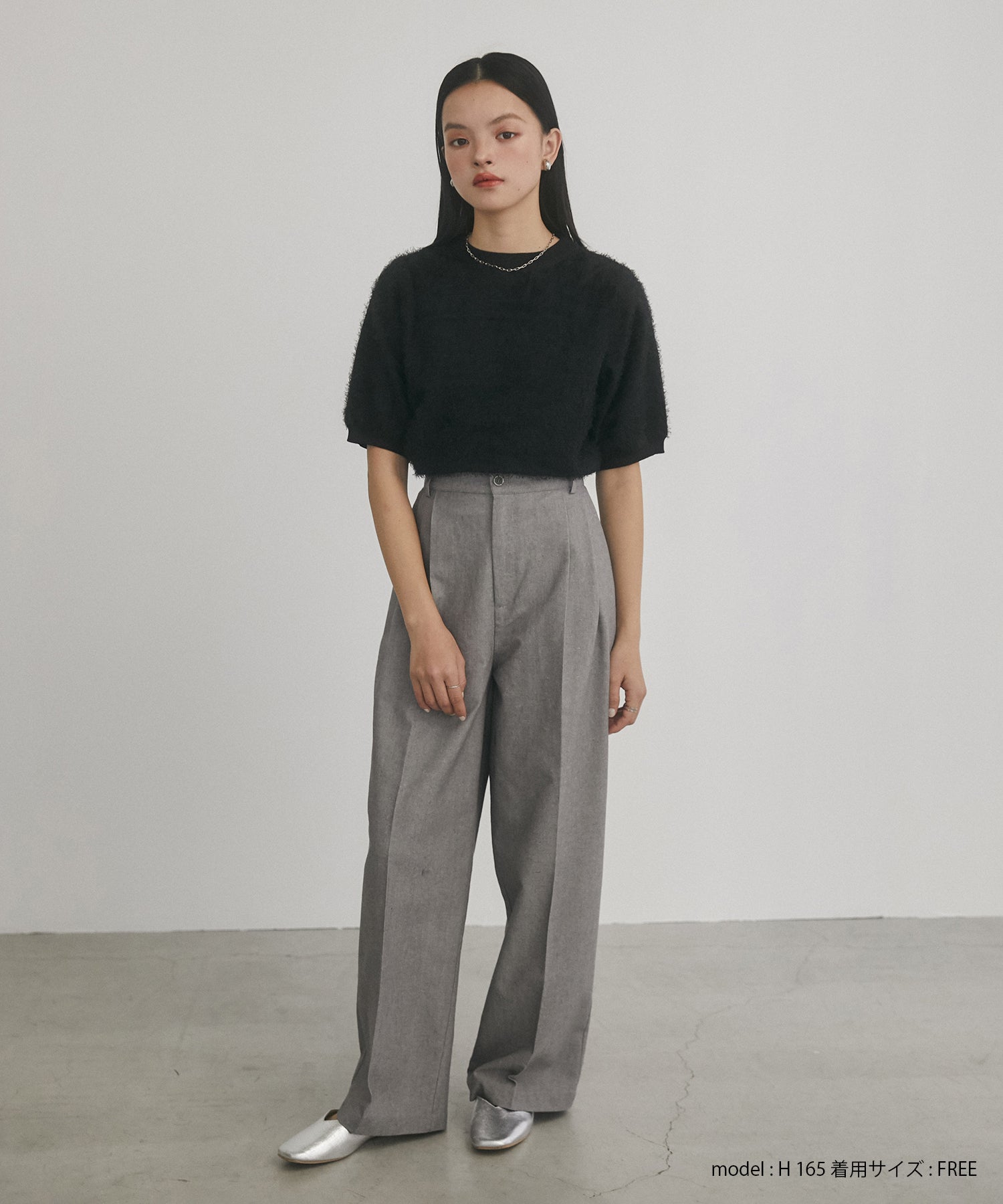 シアージャガード ハーフスリーブニット