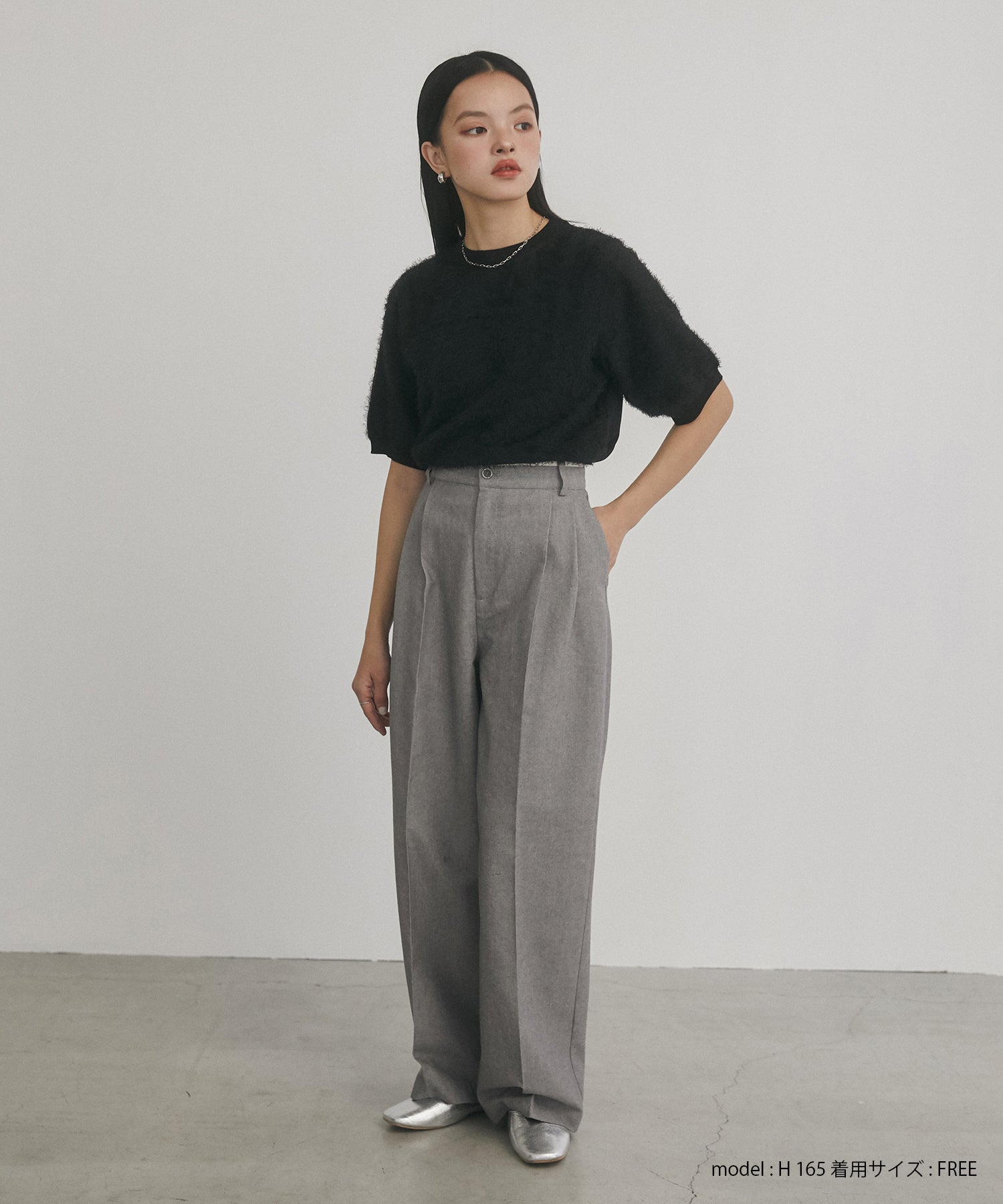 シアージャガード ハーフスリーブニット