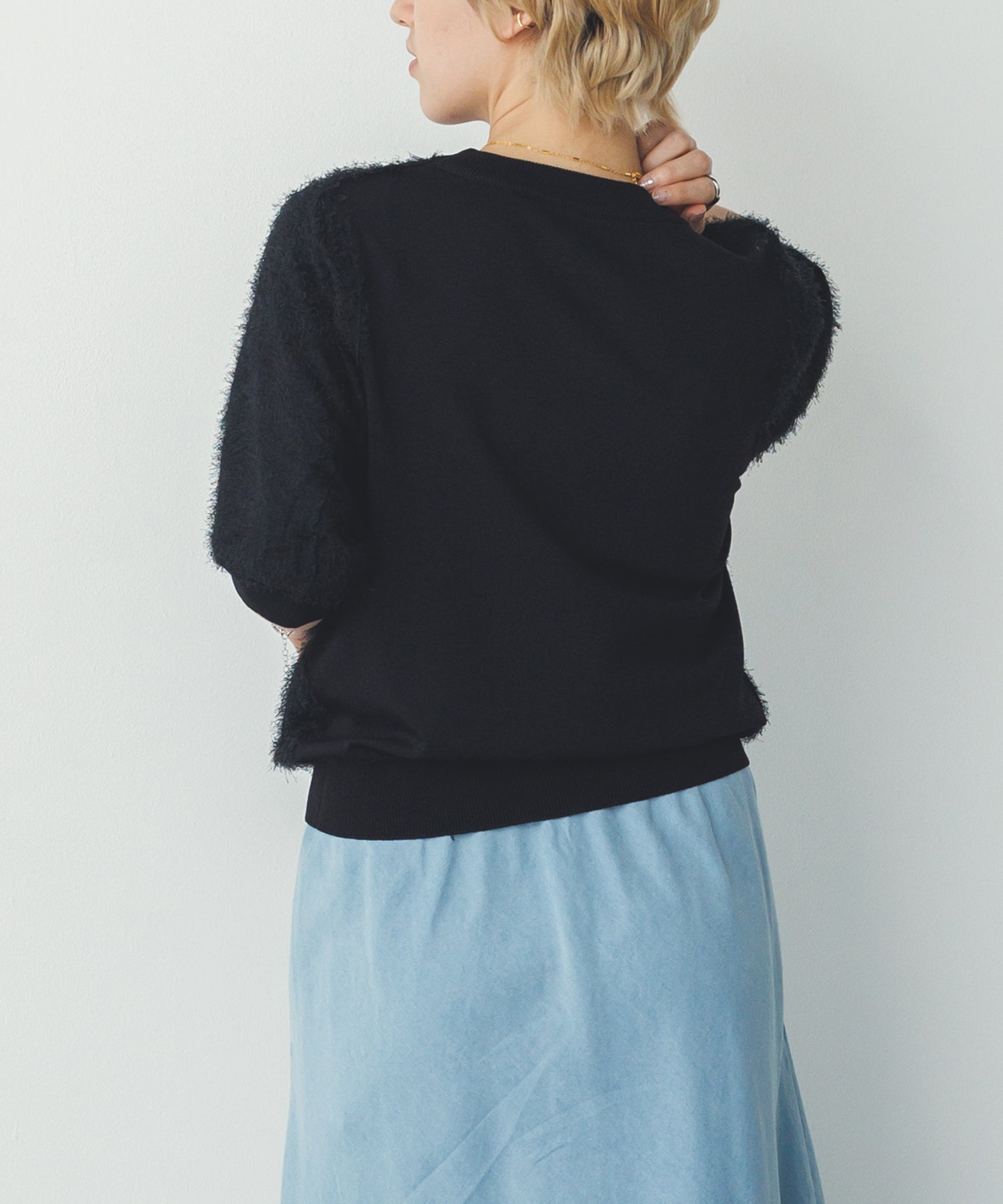 シアージャガード ハーフスリーブニット