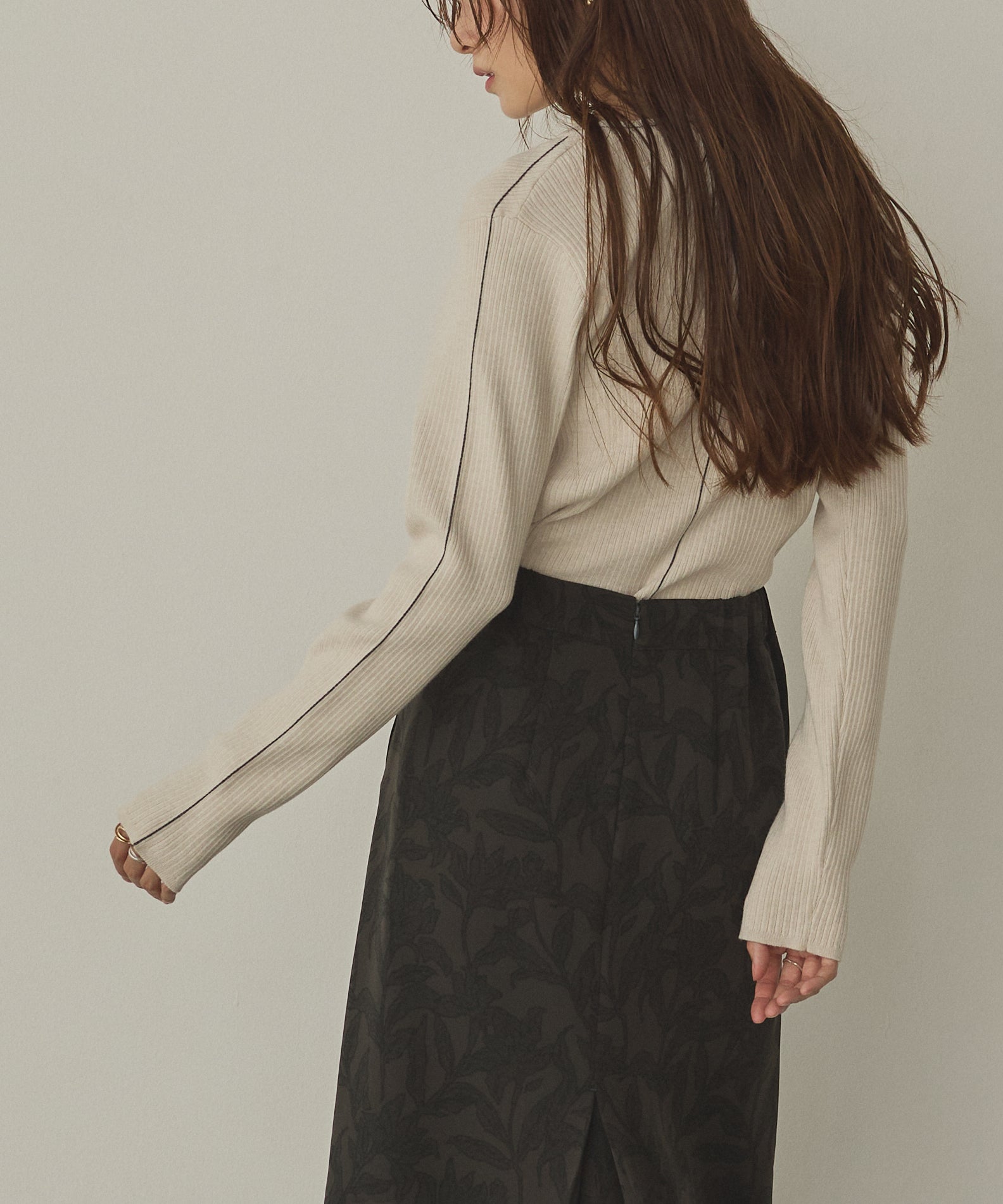 【静電気防止】やわもちヤーン ランダムリブニット