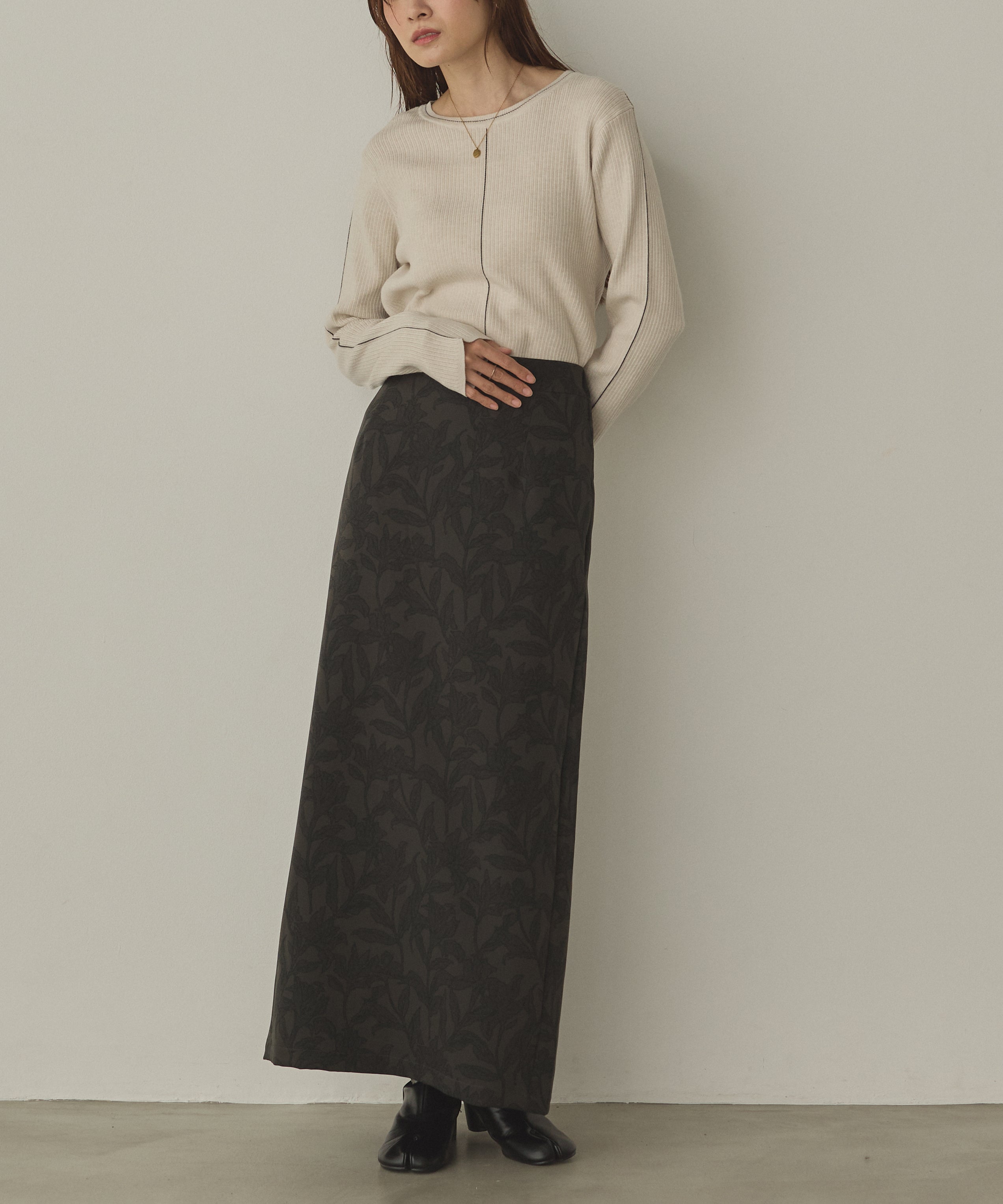 【静電気防止】やわもちヤーン ランダムリブニット