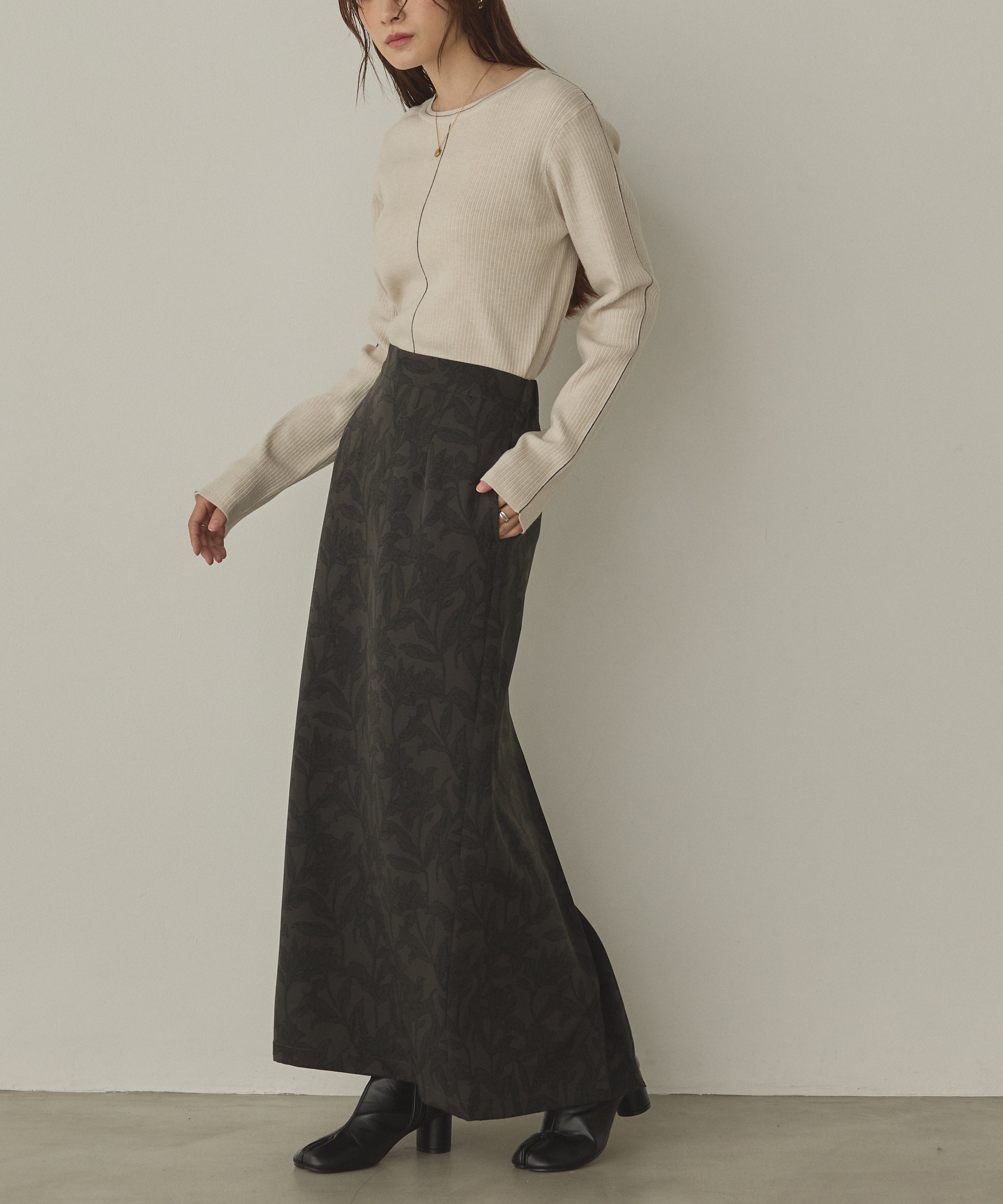 【静電気防止】やわもちヤーン ランダムリブニット