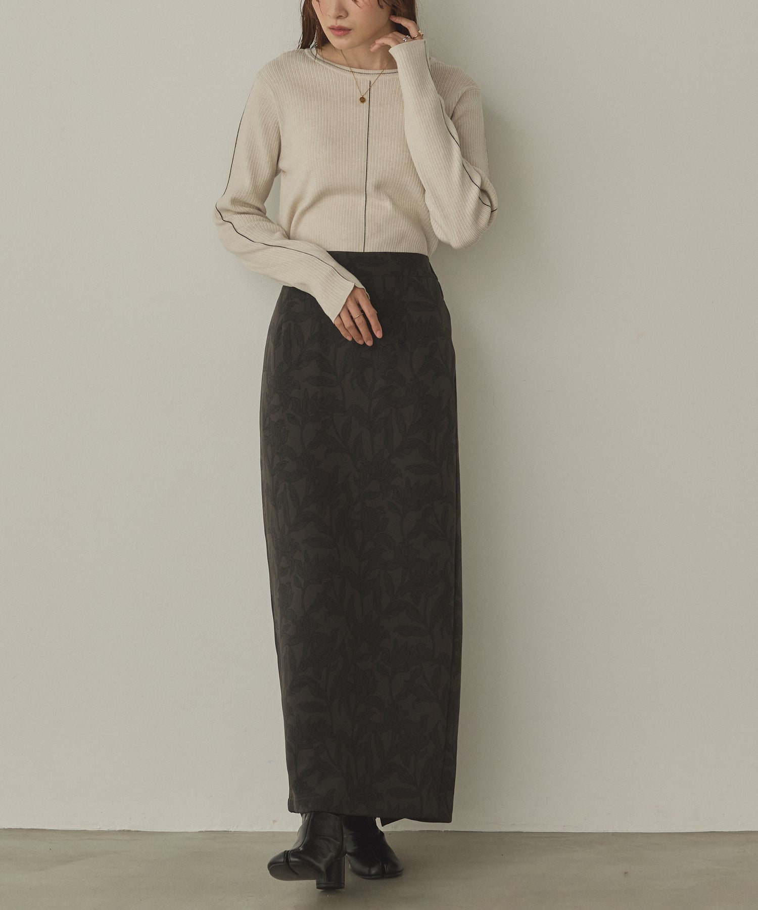 【静電気防止】やわもちヤーン ランダムリブニット