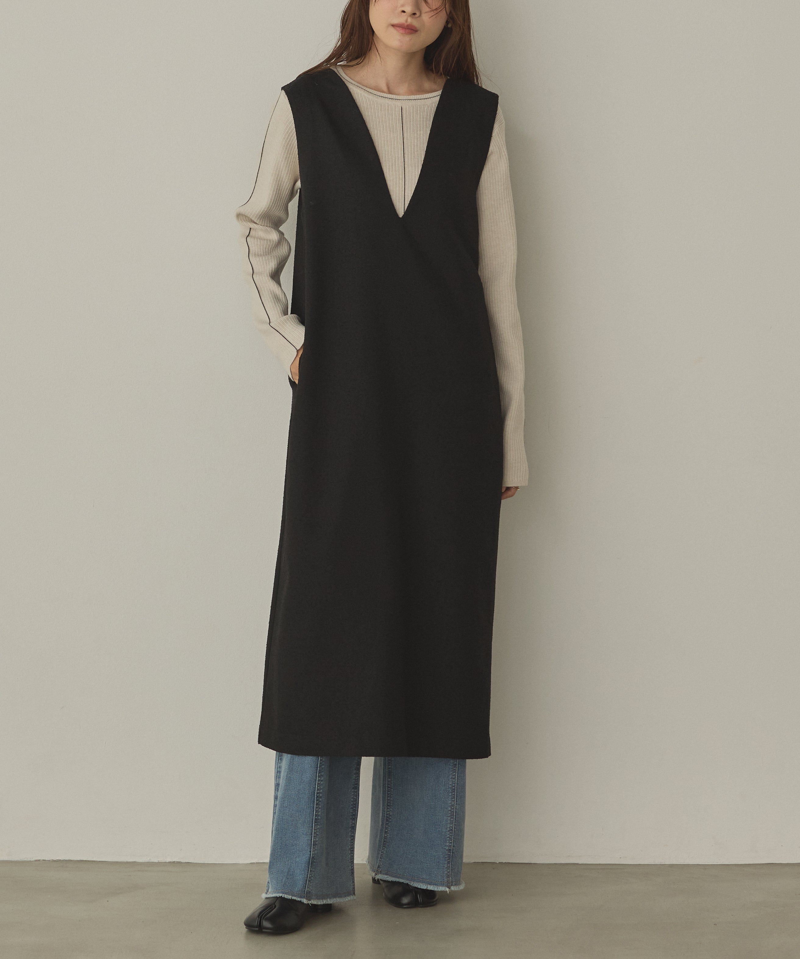 【静電気防止】やわもちヤーン ランダムリブニット