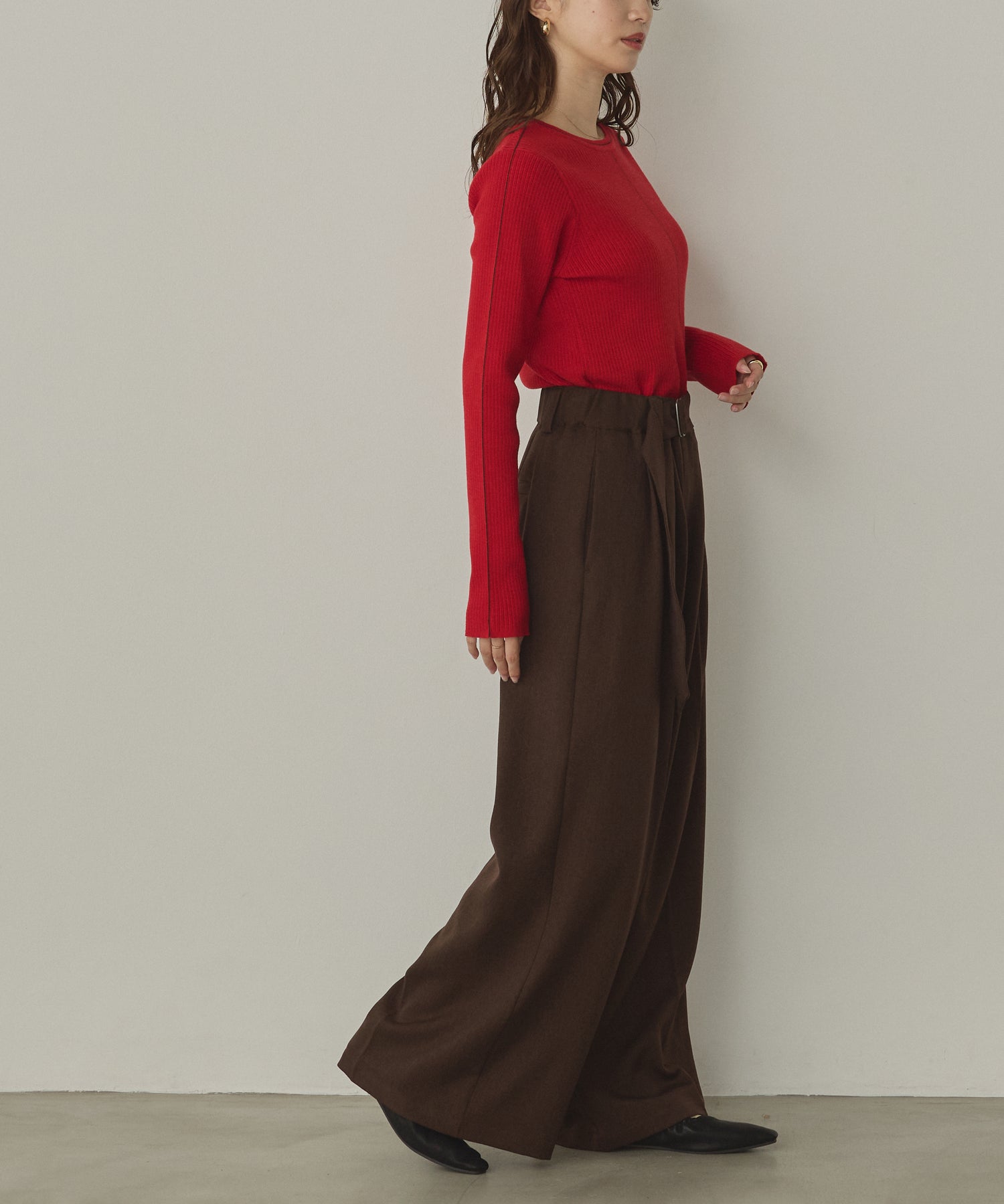 【静電気防止】やわもちヤーン ランダムリブニット