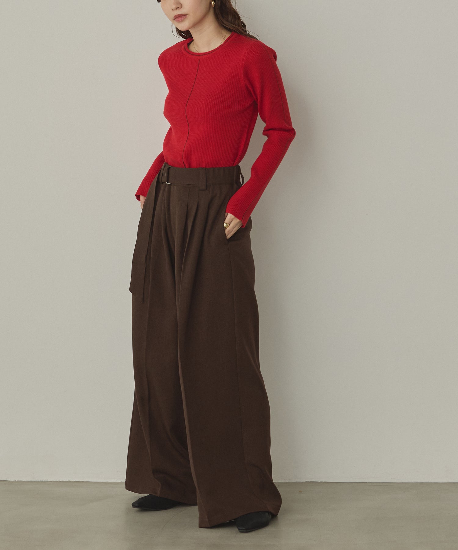 【静電気防止】やわもちヤーン ランダムリブニット