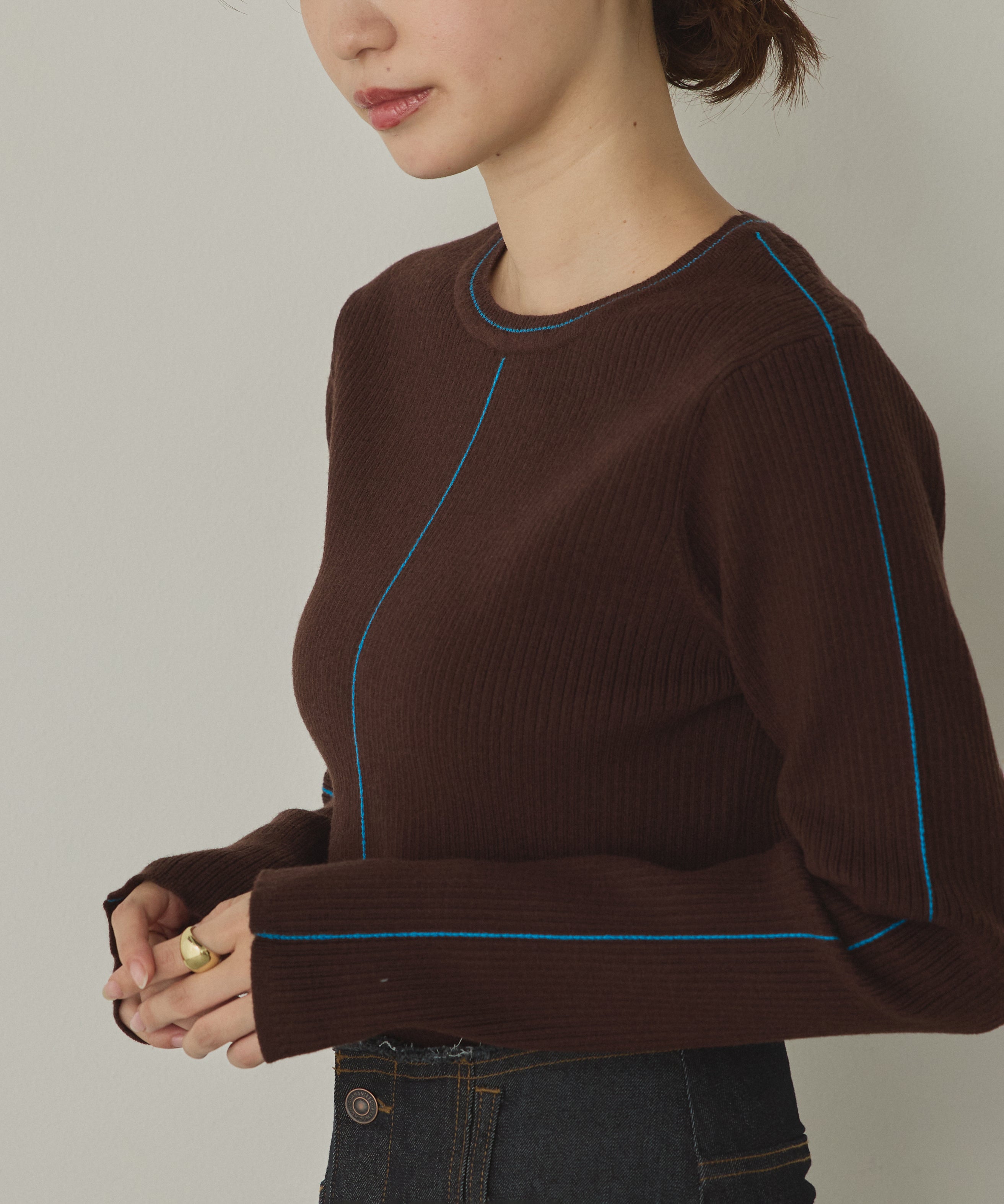 【静電気防止】やわもちヤーン ランダムリブニット