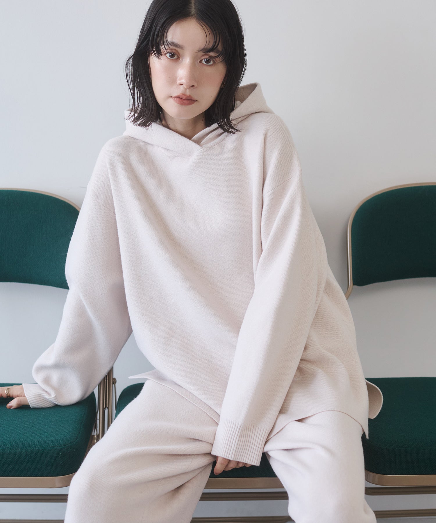 DOUBLE JACQUARD KNIT HOODIE