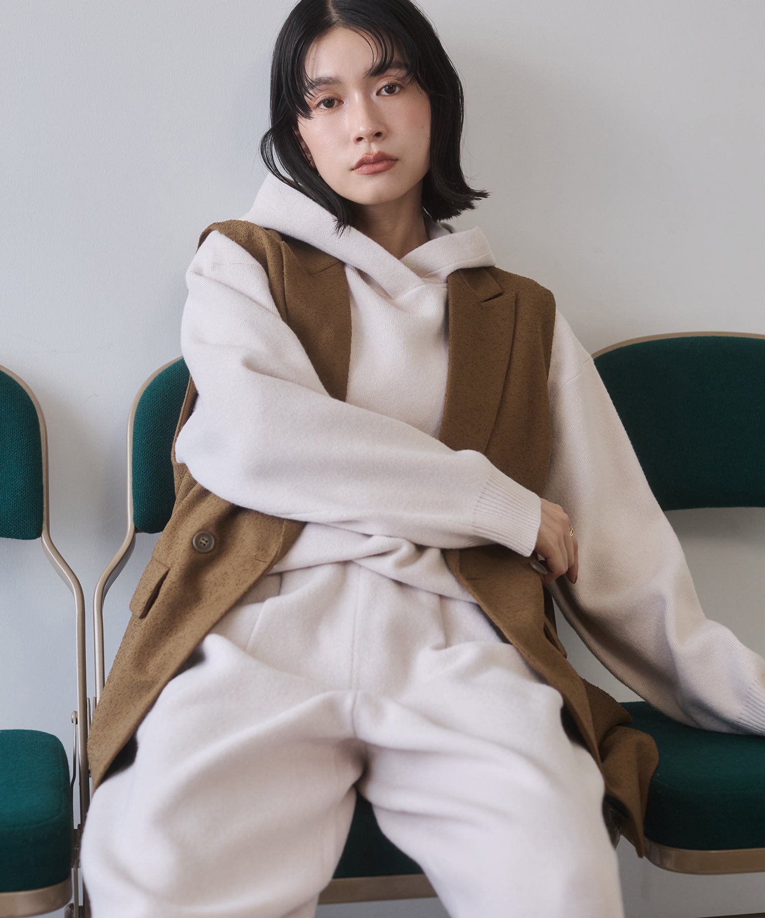 DOUBLE JACQUARD KNIT HOODIE