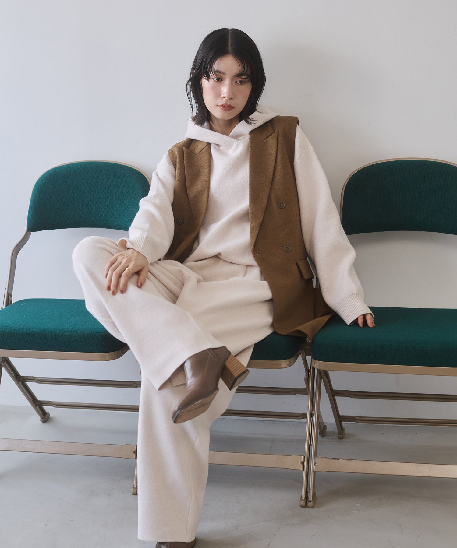 DOUBLE JACQUARD KNIT HOODIE