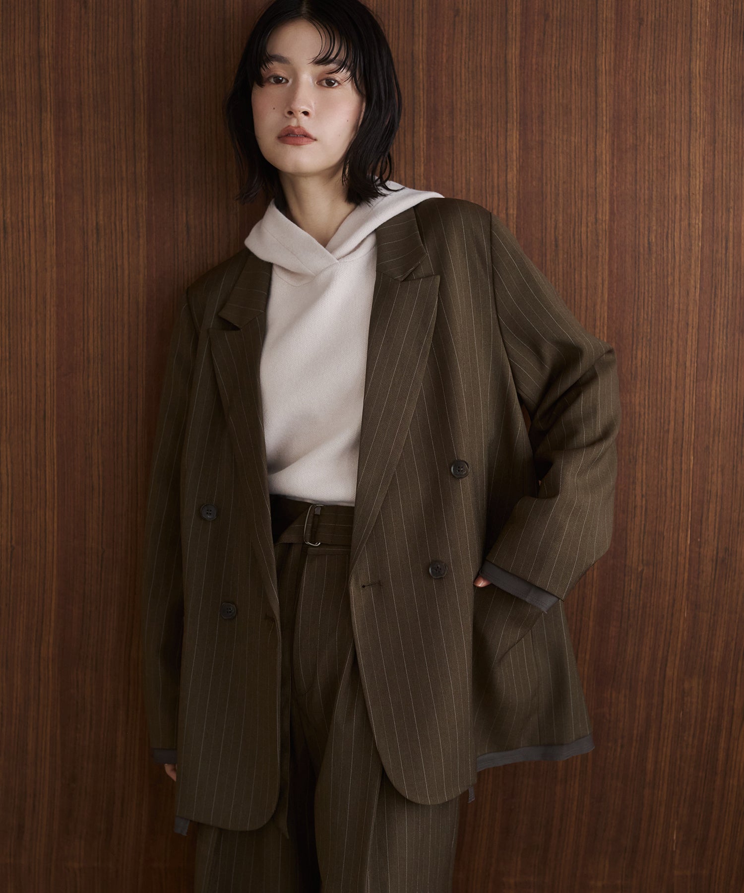 DOUBLE JACQUARD KNIT HOODIE