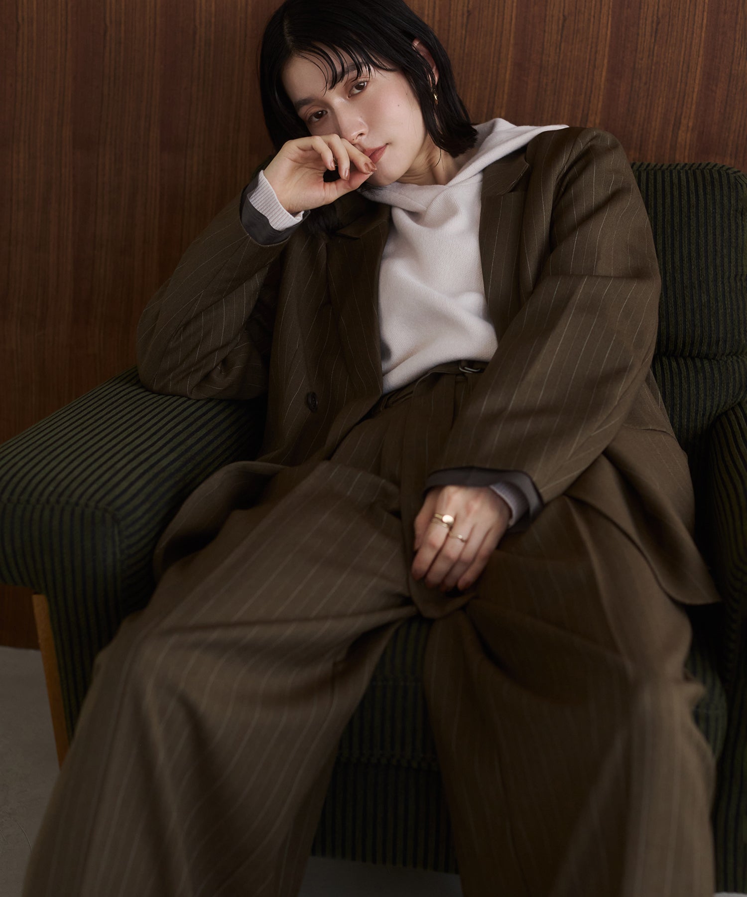 DOUBLE JACQUARD KNIT HOODIE