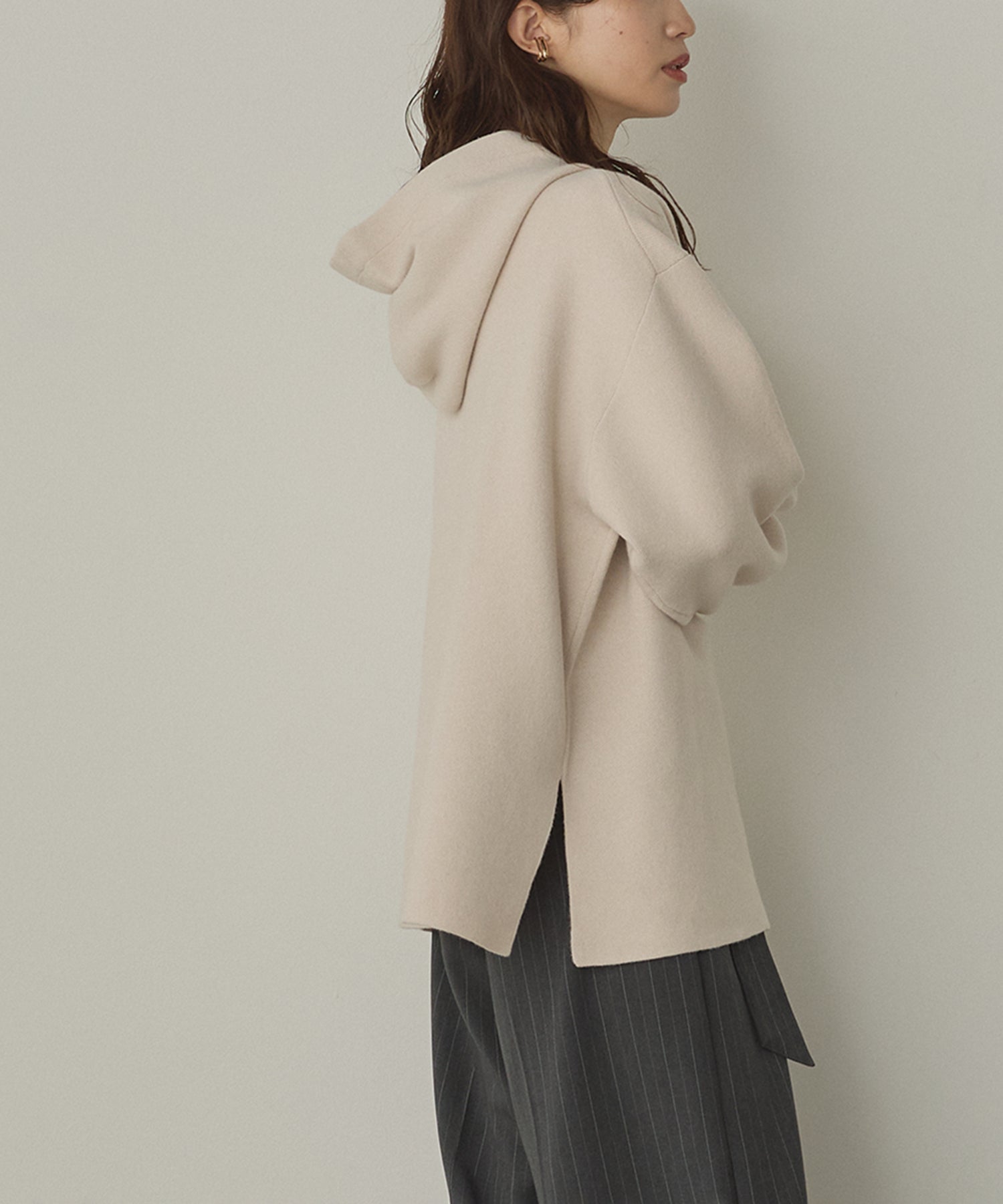 DOUBLE JACQUARD KNIT HOODIE