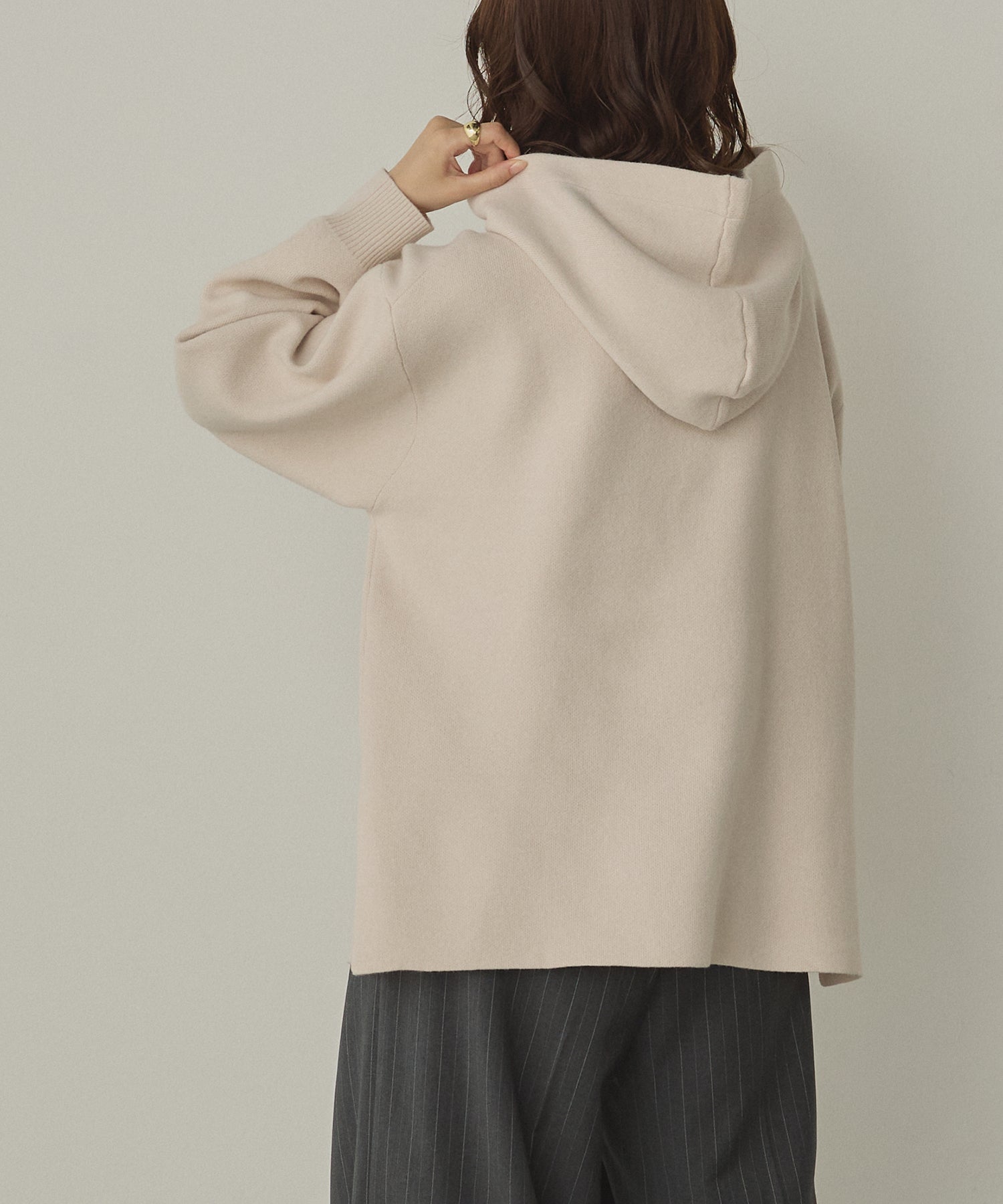 DOUBLE JACQUARD KNIT HOODIE