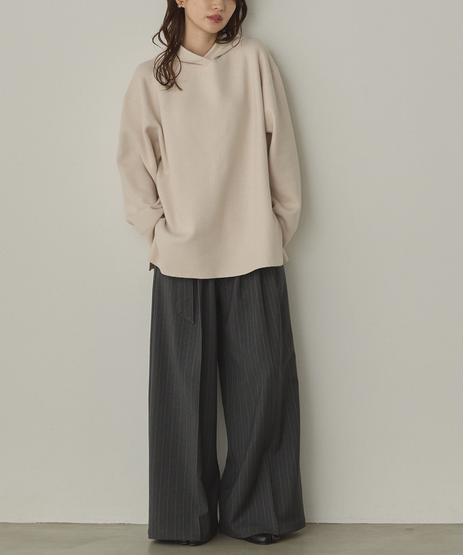 DOUBLE JACQUARD KNIT HOODIE