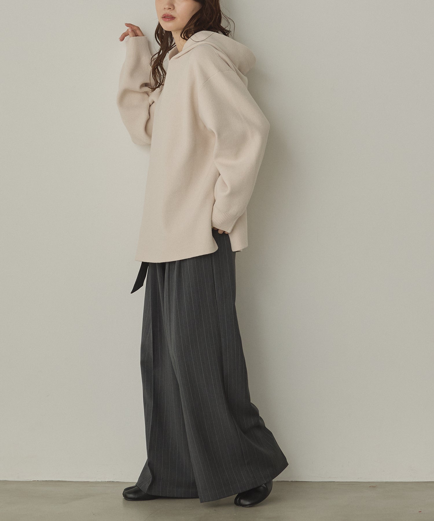 DOUBLE JACQUARD KNIT HOODIE