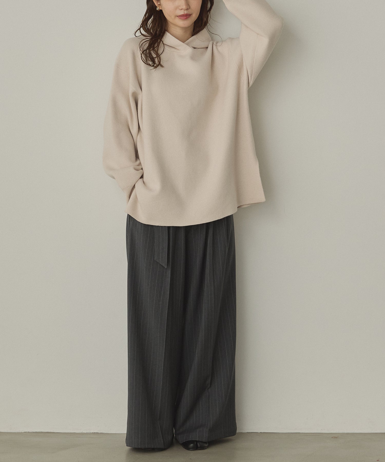 DOUBLE JACQUARD KNIT HOODIE