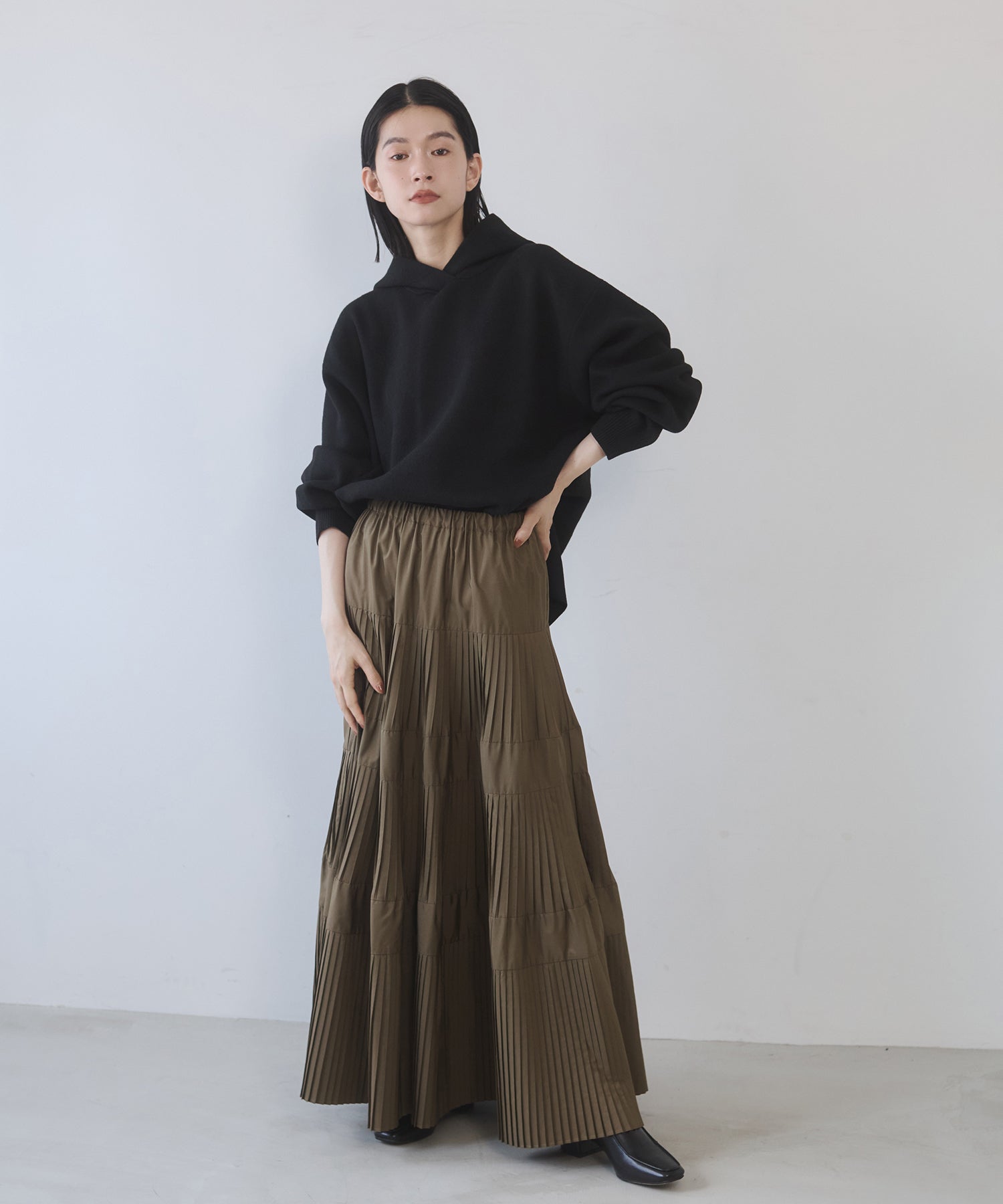 DOUBLE JACQUARD KNIT HOODIE