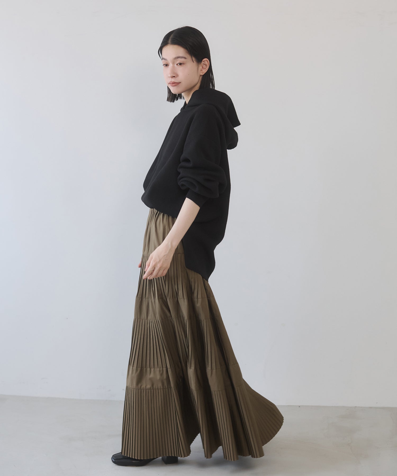 DOUBLE JACQUARD KNIT HOODIE