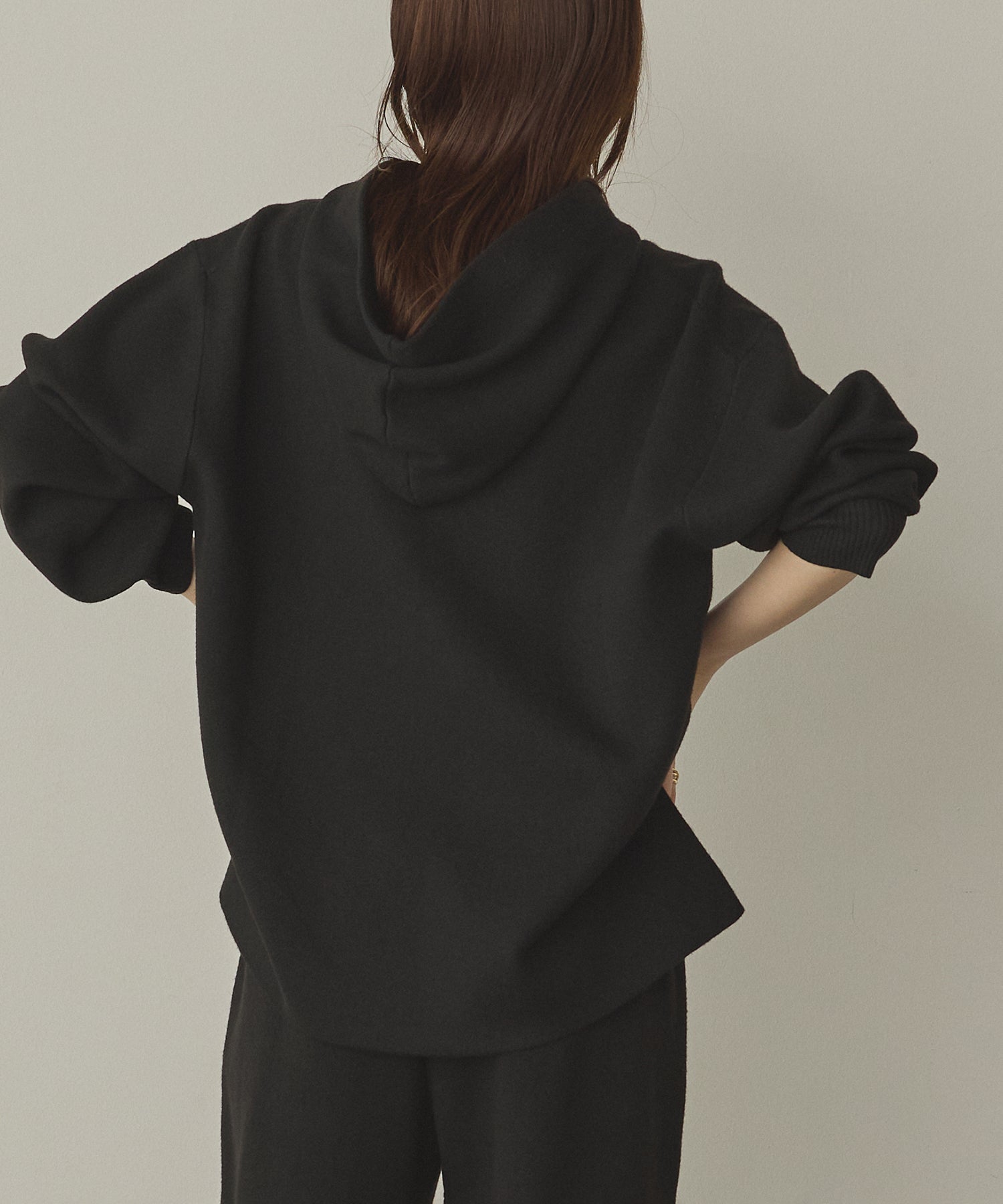 DOUBLE JACQUARD KNIT HOODIE