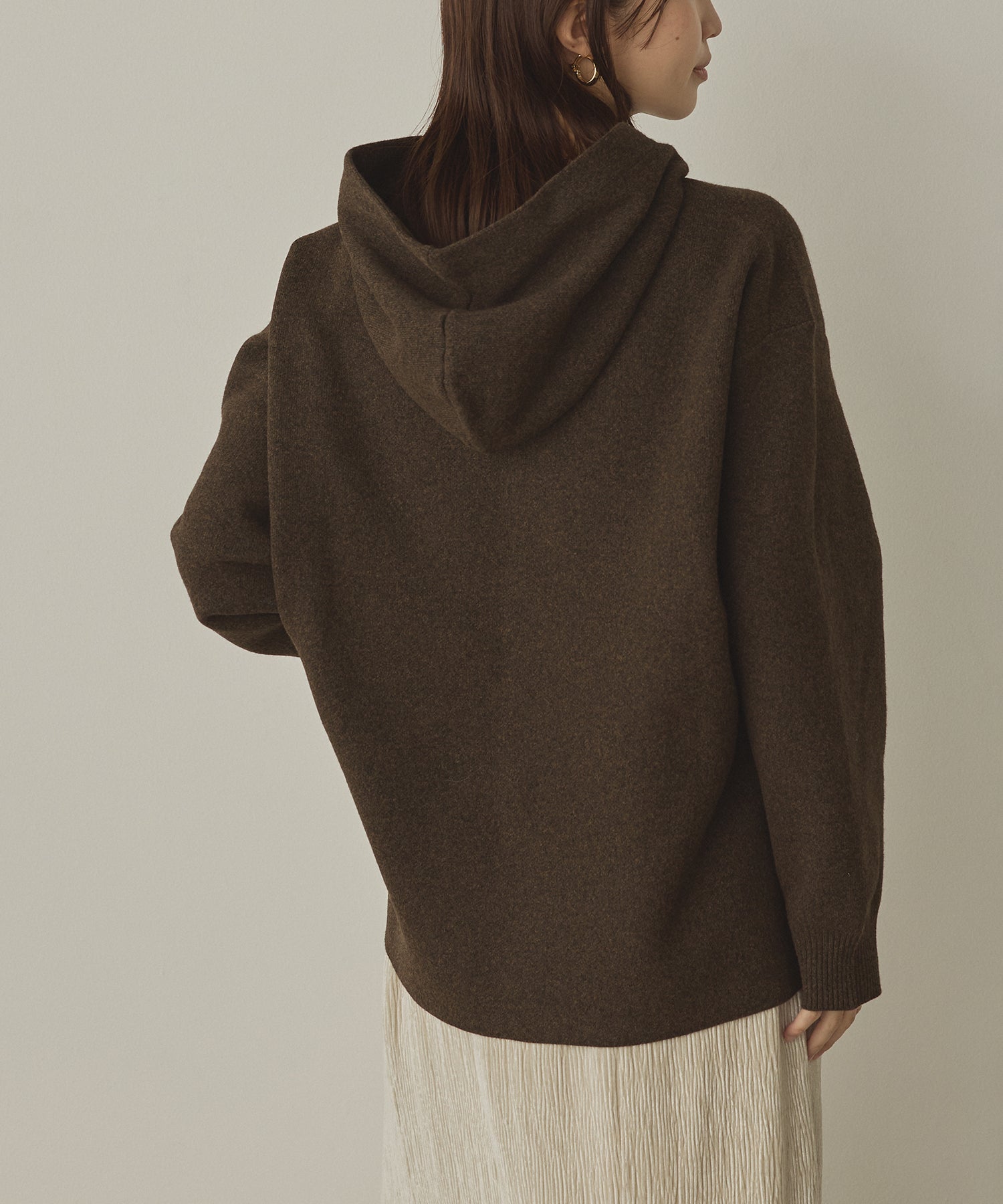 DOUBLE JACQUARD KNIT HOODIE