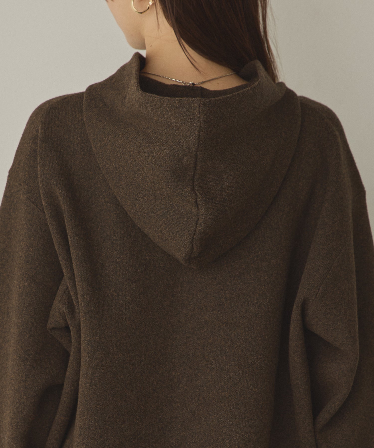 DOUBLE JACQUARD KNIT HOODIE