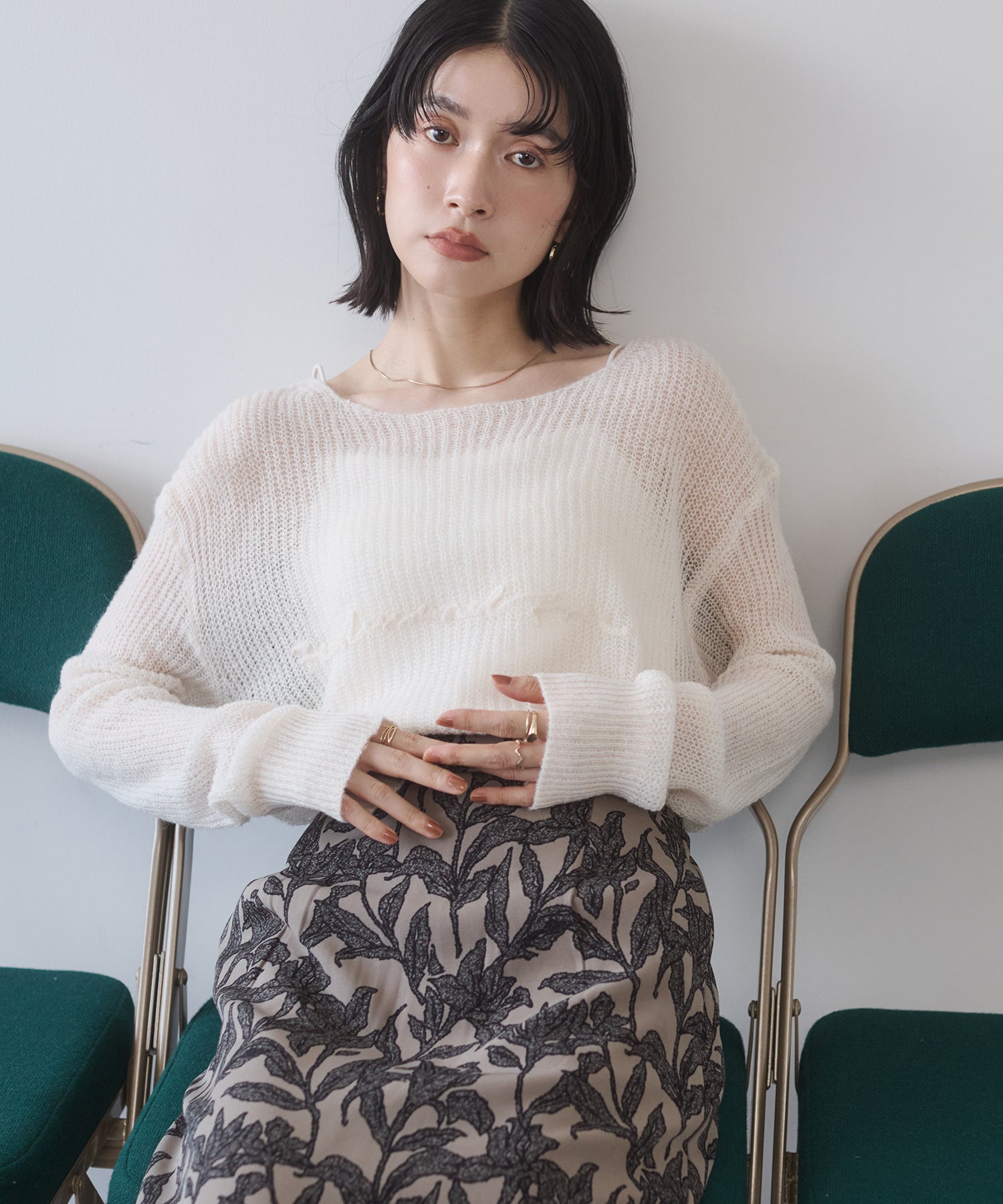 SHEER ALPACA LOGO KNIT