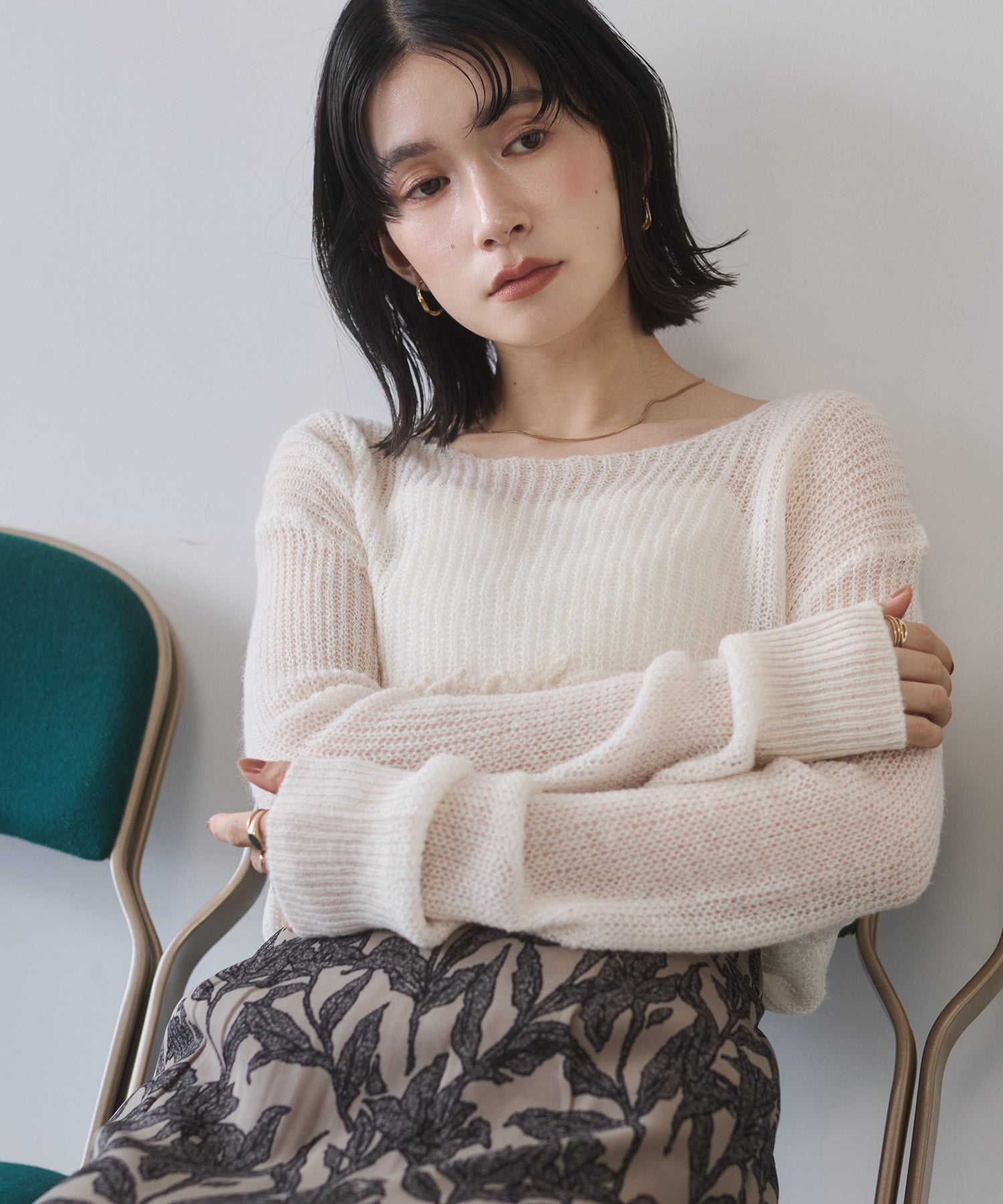 SHEER ALPACA LOGO KNIT
