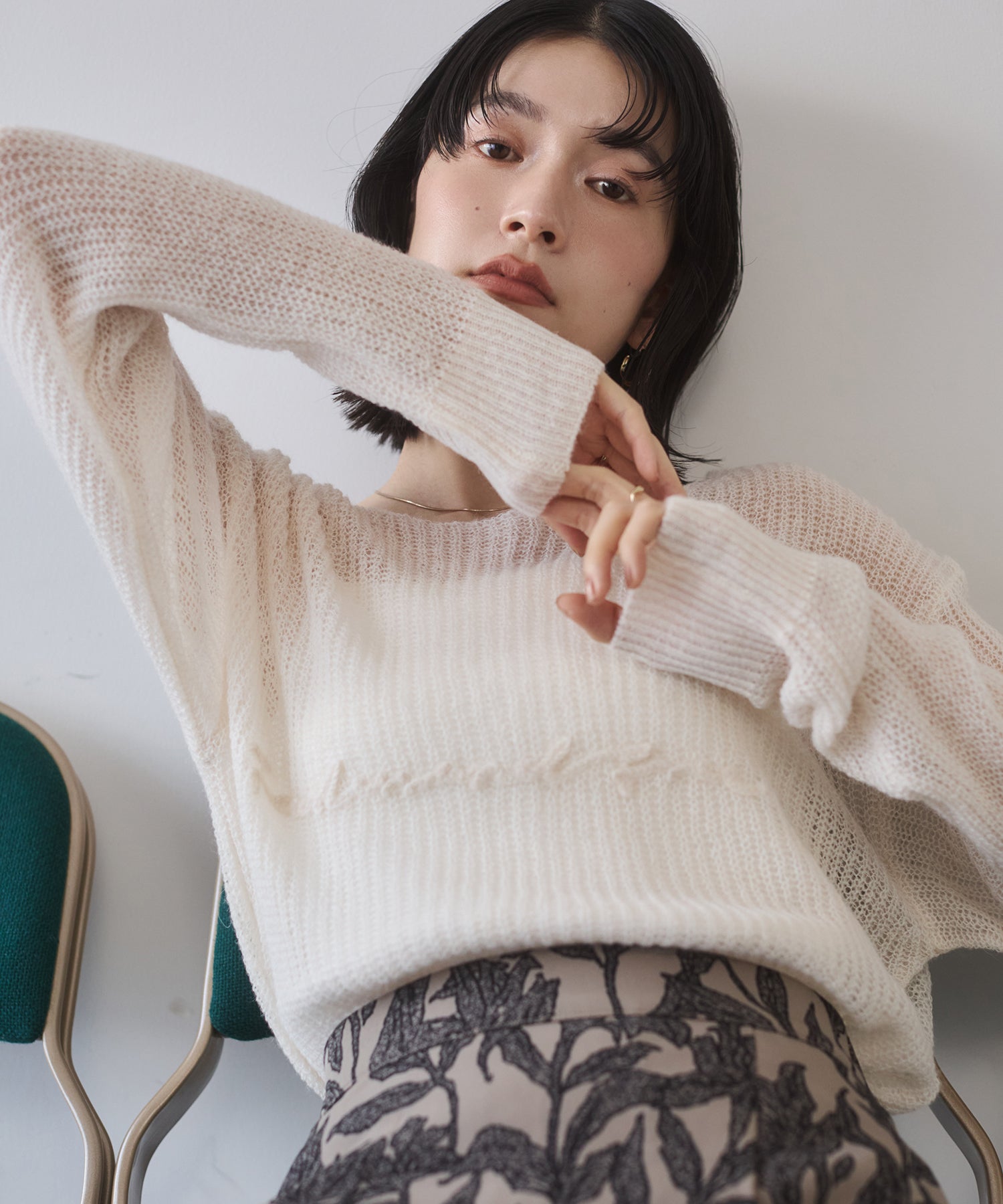 SHEER ALPACA LOGO KNIT